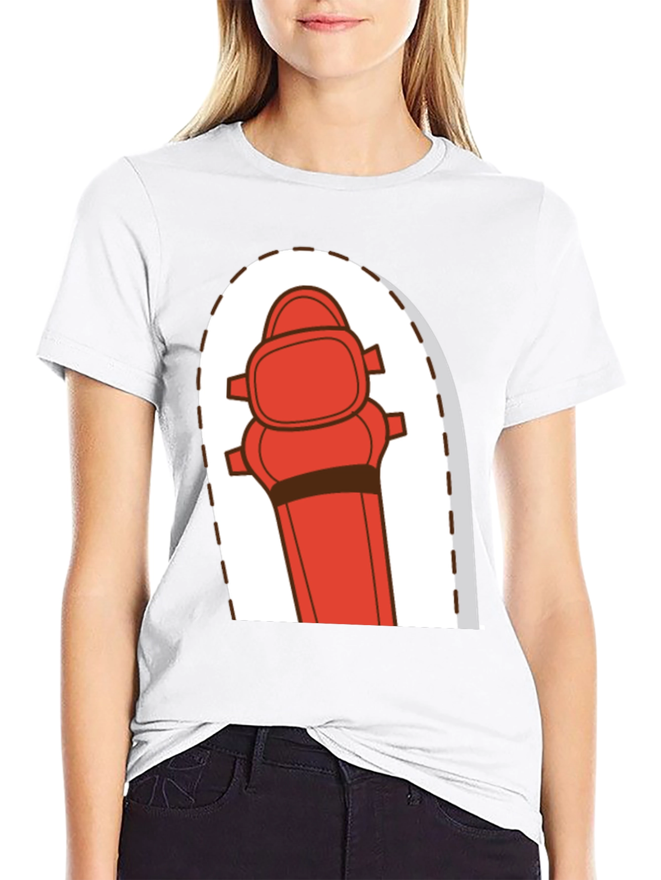 Cartoon Fire Hydrant Graphic Tee - Black