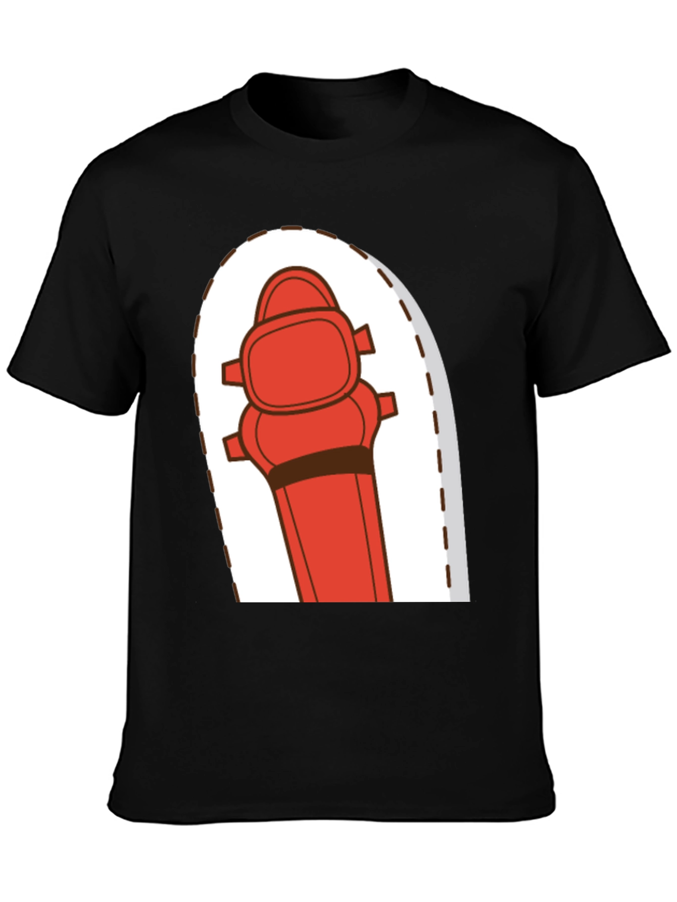 Cartoon Fire Hydrant Graphic Tee - Black