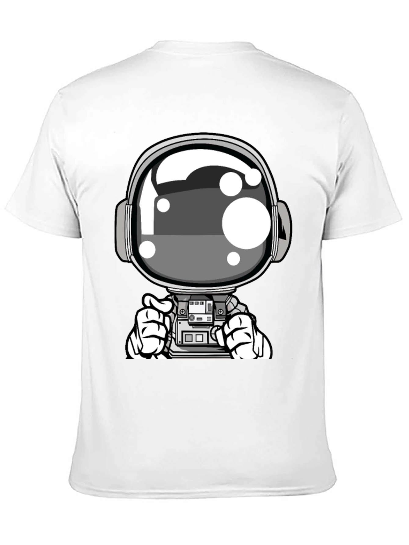 Cool Astronaut Graphic Tee - Black Casual T-Shirt
