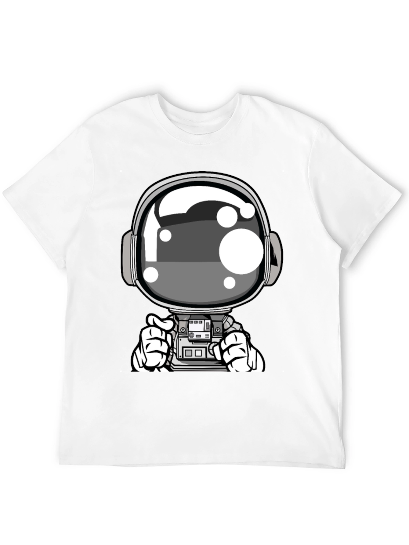 Cool Astronaut Graphic Tee - Black Casual T-Shirt
