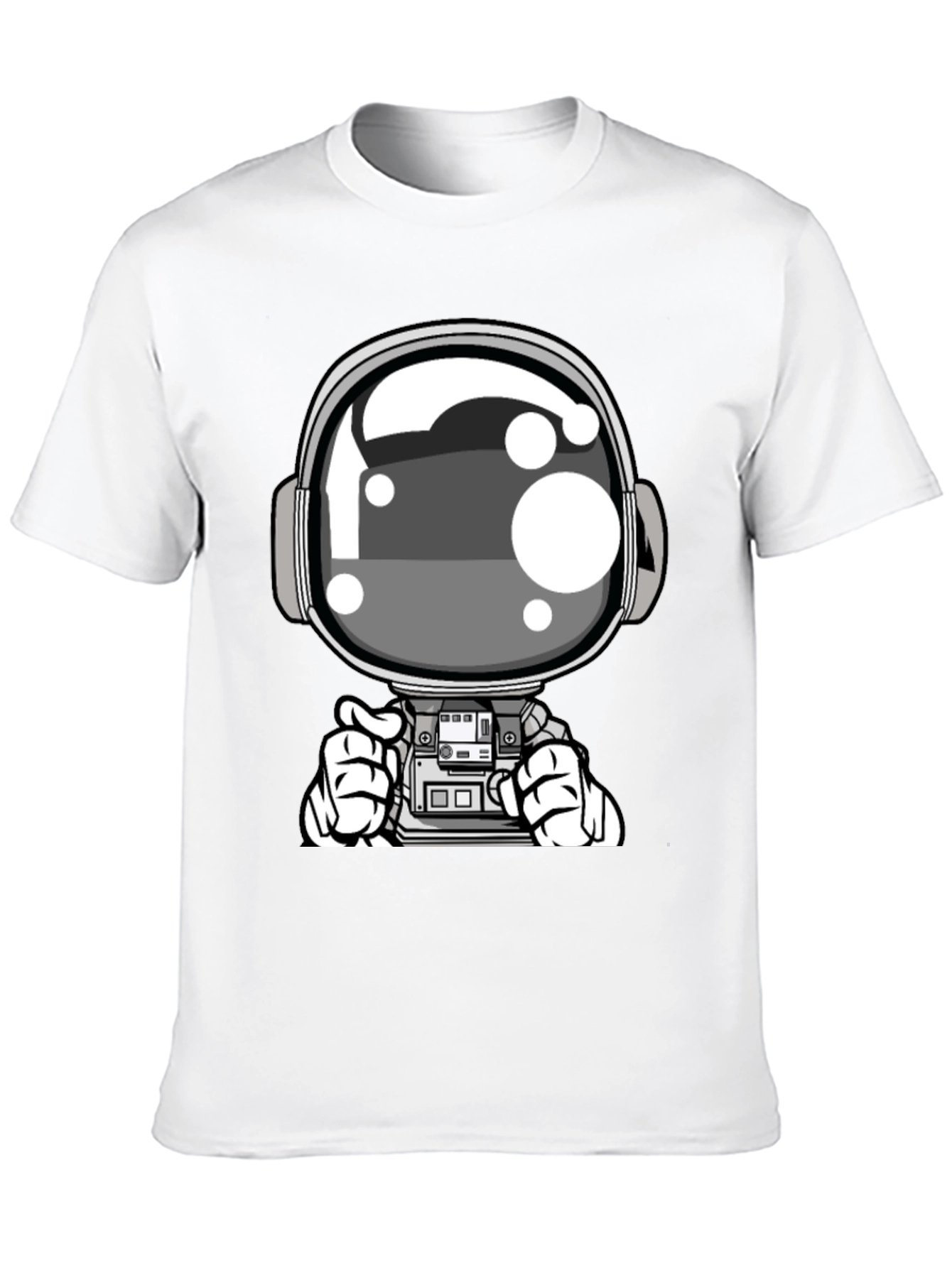Cool Astronaut Graphic Tee - Black Casual T-Shirt