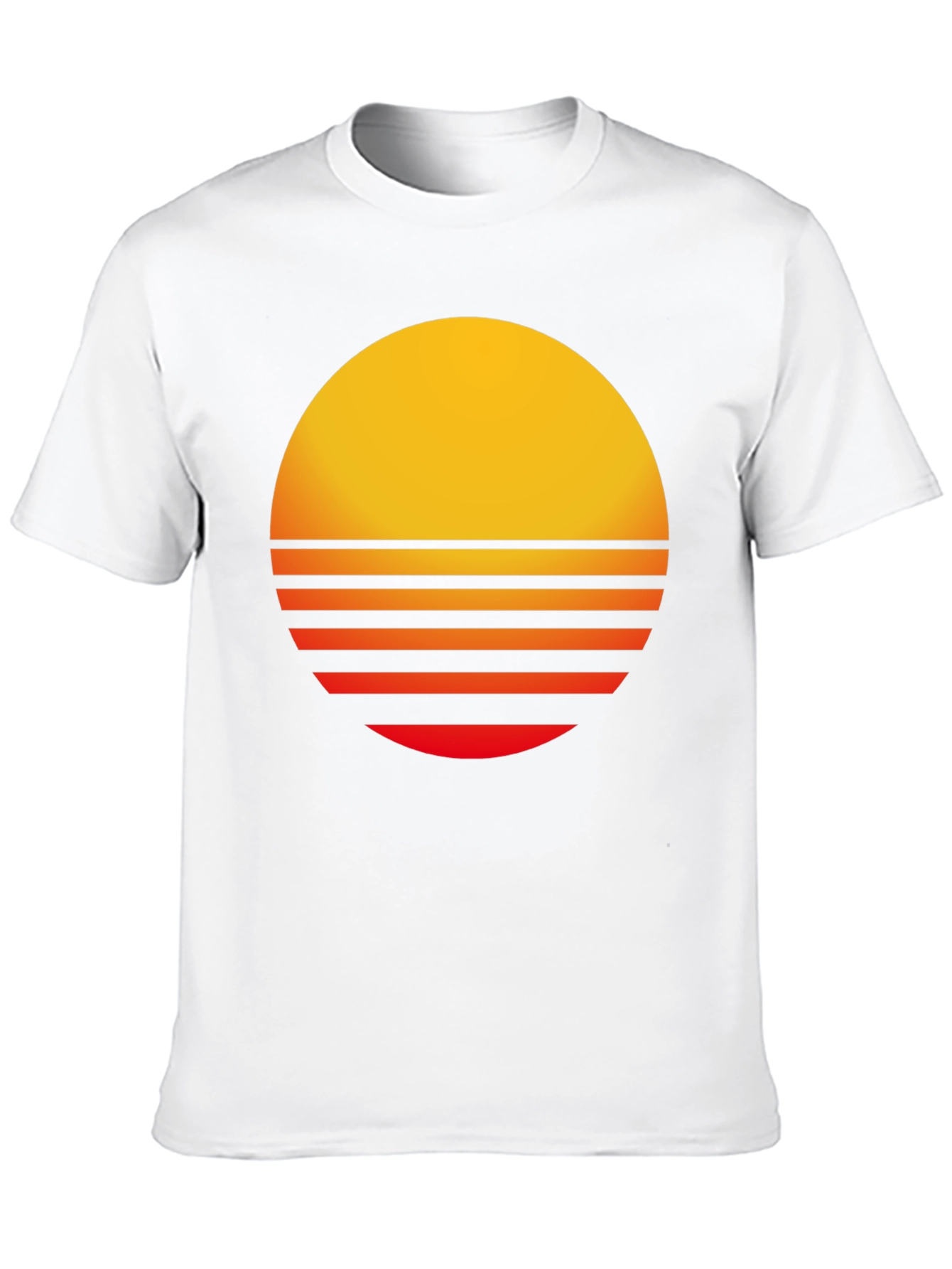 Retro Sunset Graphic Tee - Black Casual T-Shirt