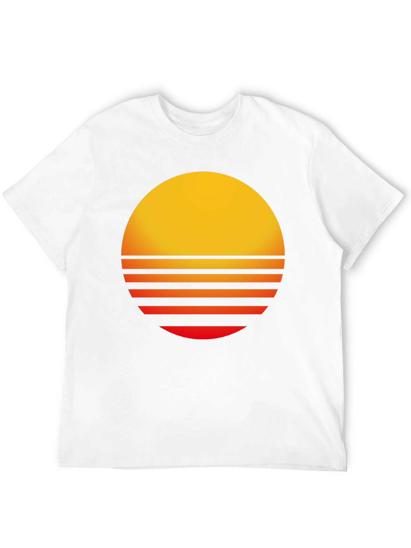 Retro Sunset Graphic Tee - Black Casual T-Shirt