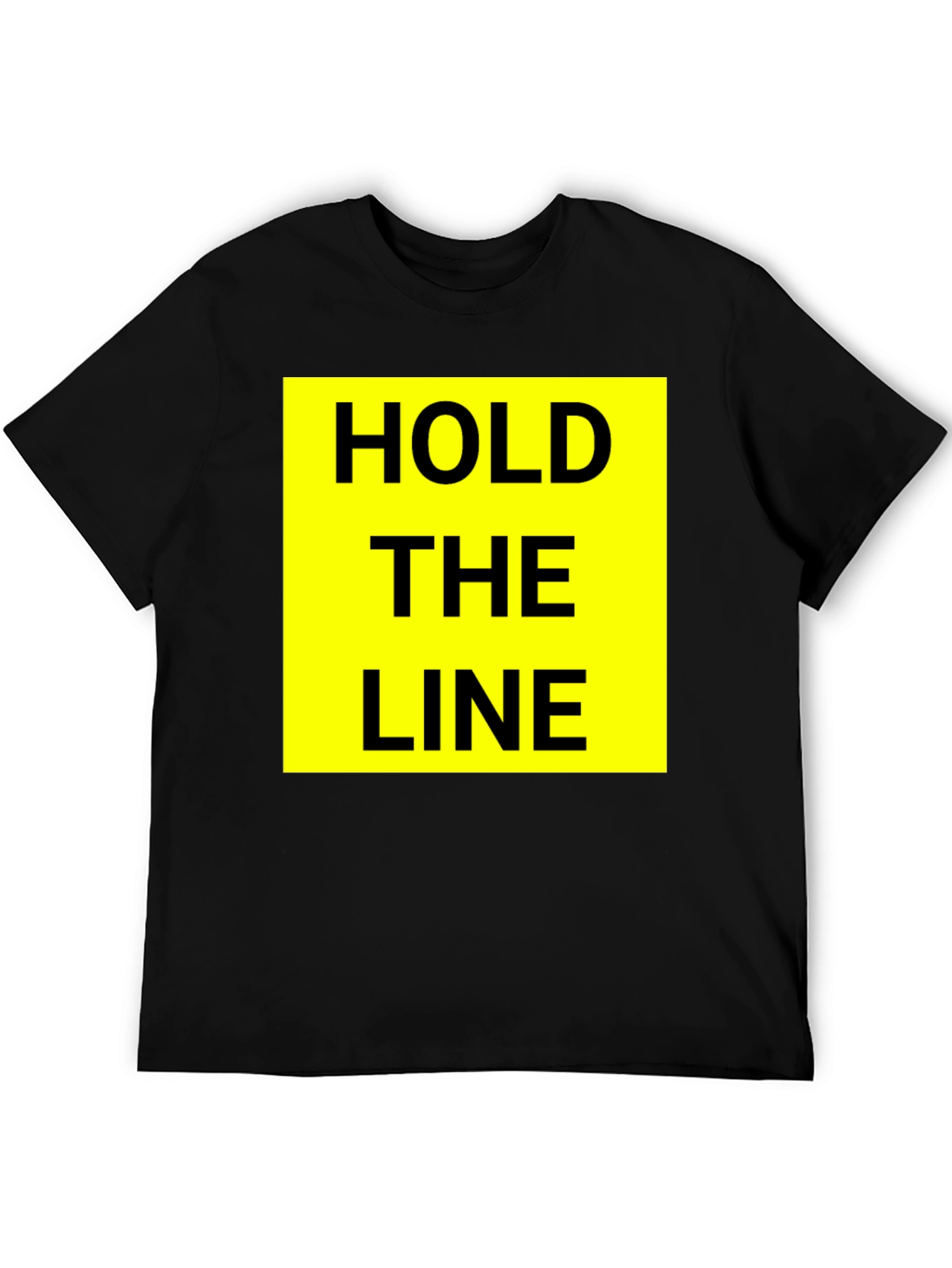 Hold The Line Graphic Tee - Black Cotton T-Shirt