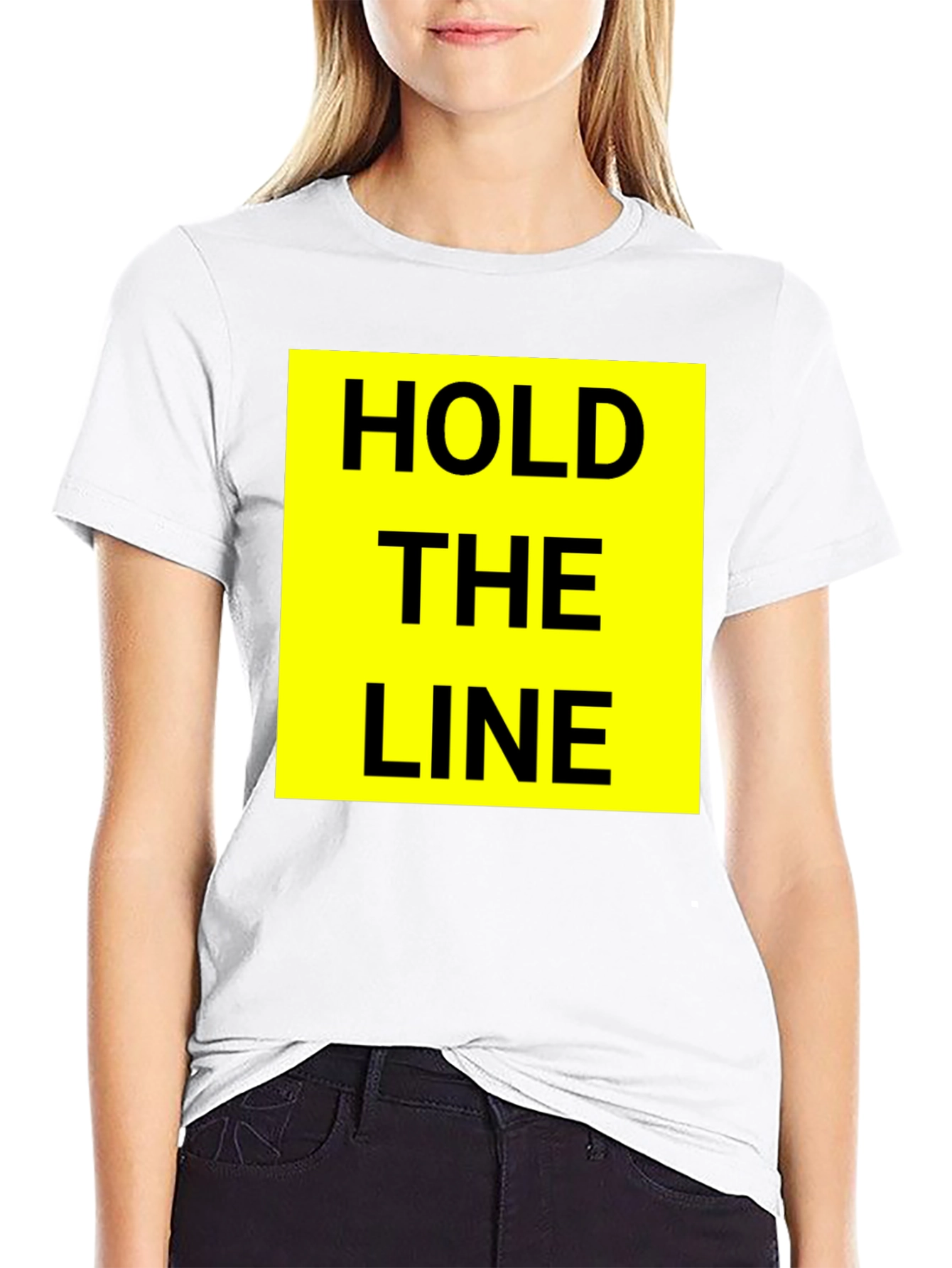 Hold The Line Graphic Tee - Black Cotton T-Shirt
