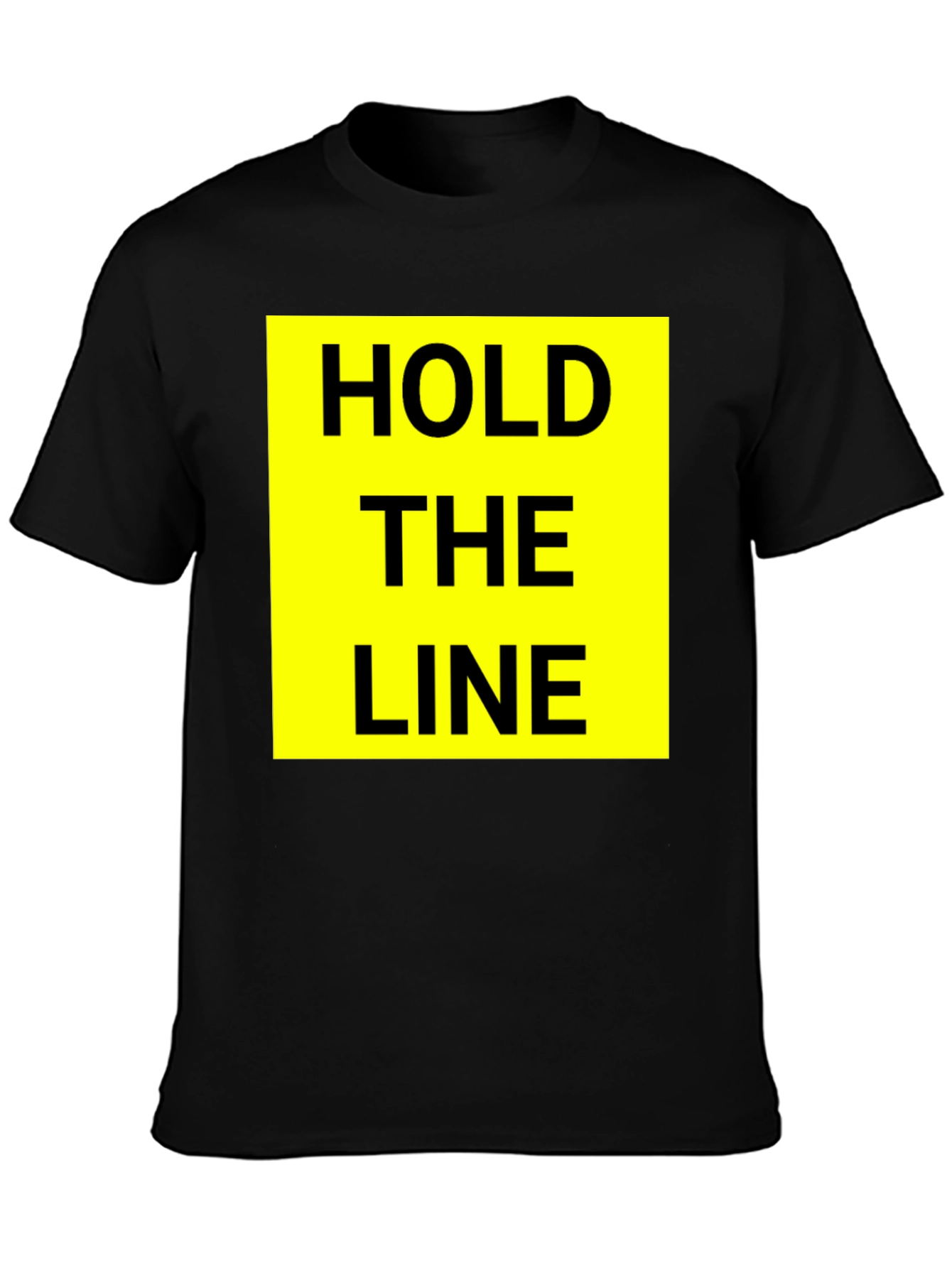 Hold The Line Graphic Tee - Black Cotton T-Shirt
