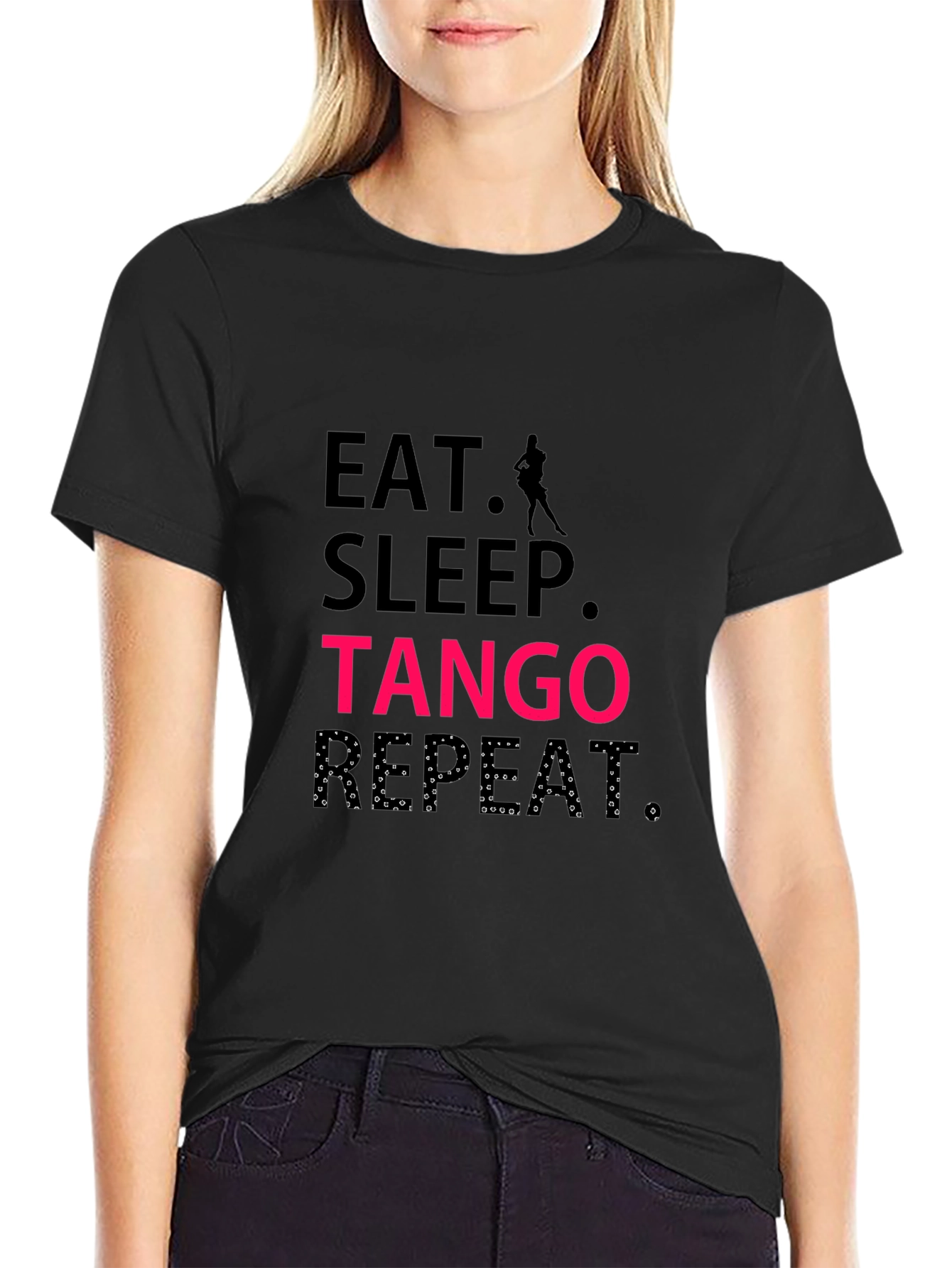 Eat Sleep Tango Repeat Black T-Shirt