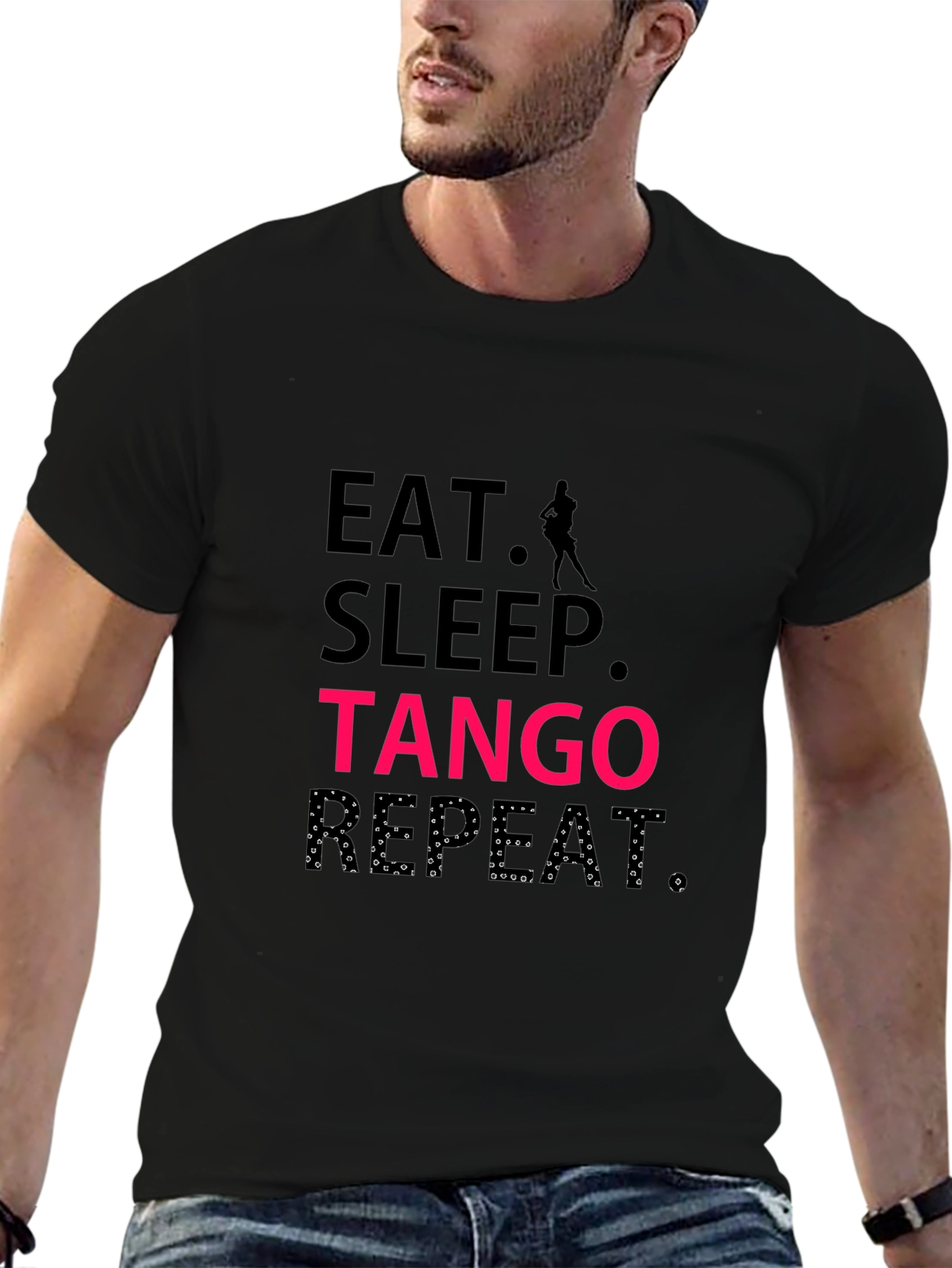 Eat Sleep Tango Repeat Black T-Shirt
