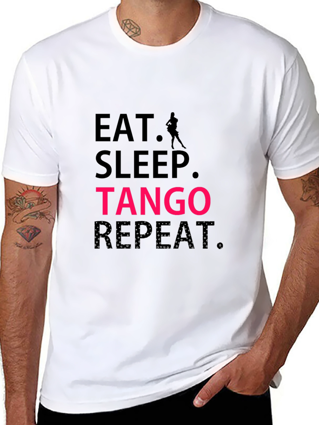 Eat Sleep Tango Repeat Black T-Shirt