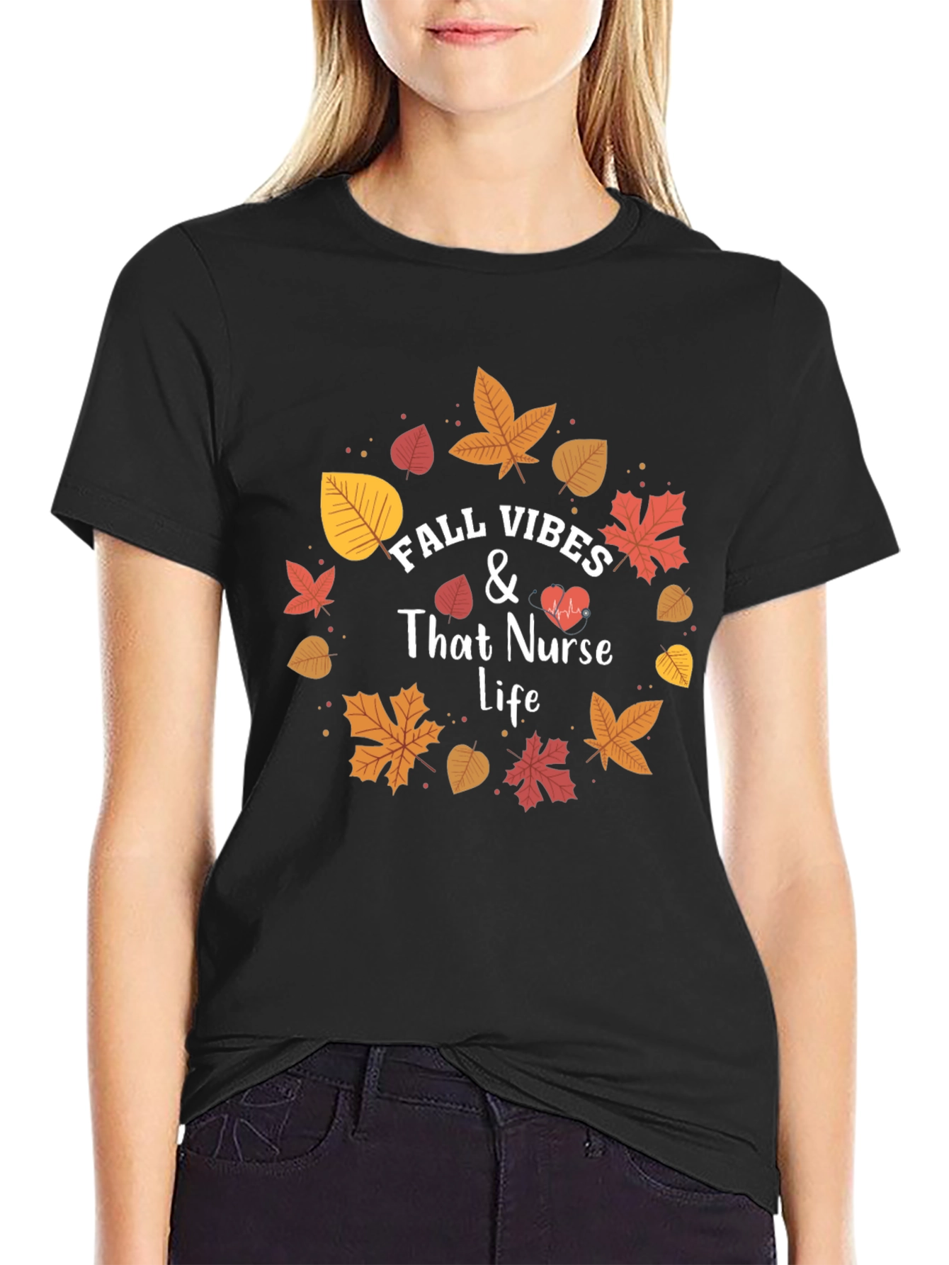 Fall Vibes Nurse Life T-Shirt - Autumn Design