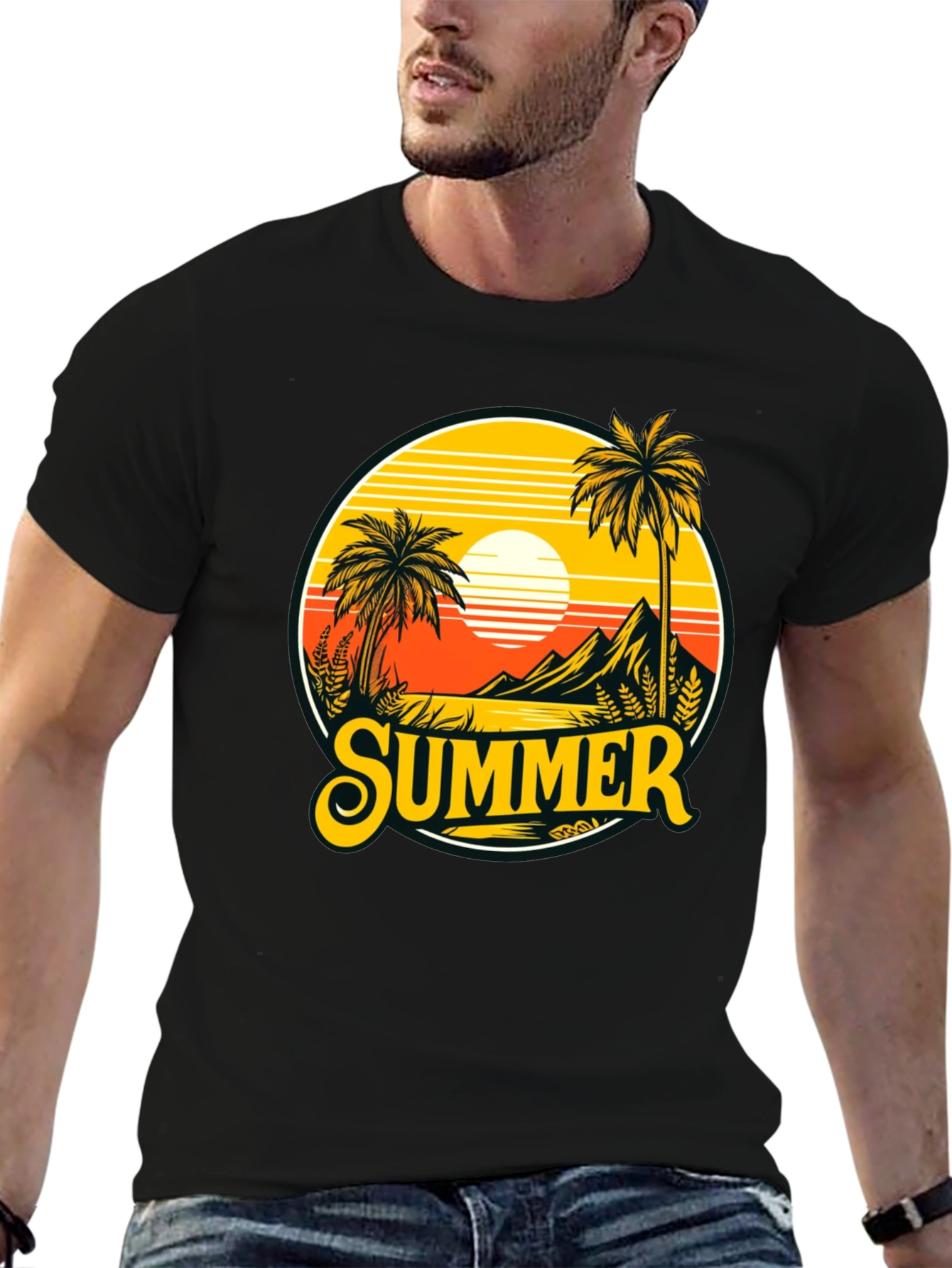 Summer T-Shirt Palm Tree Graphic Tee