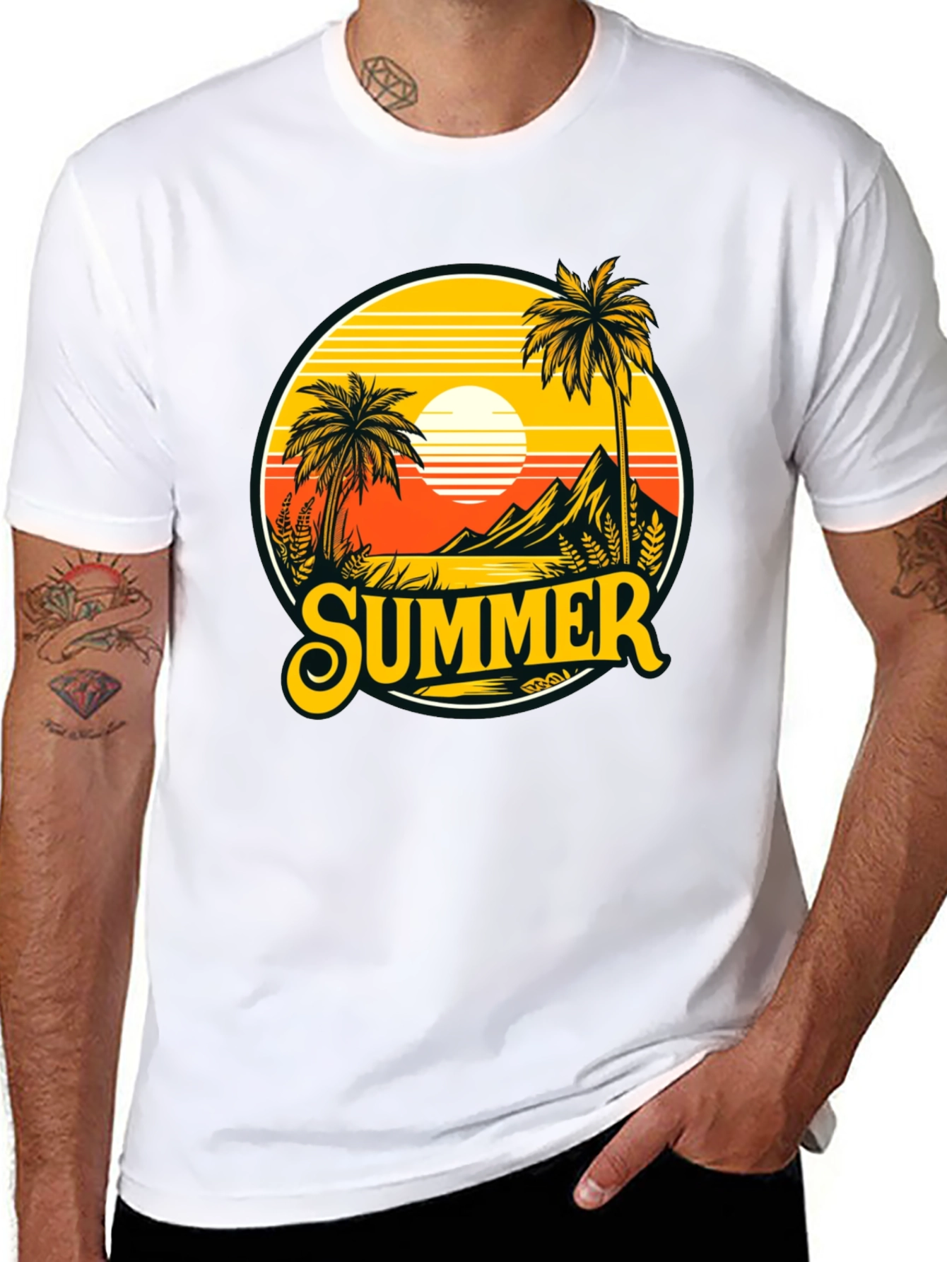 Summer T-Shirt Palm Tree Graphic Tee