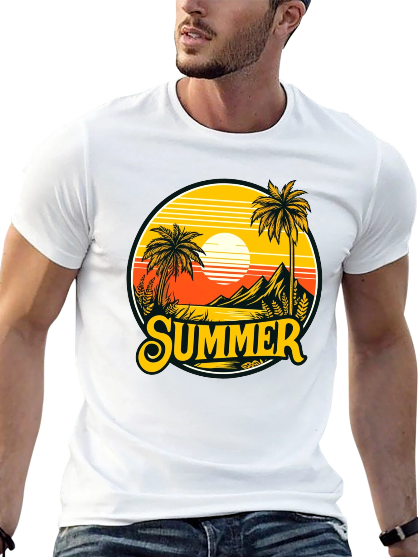 Summer T-Shirt Palm Tree Graphic Tee