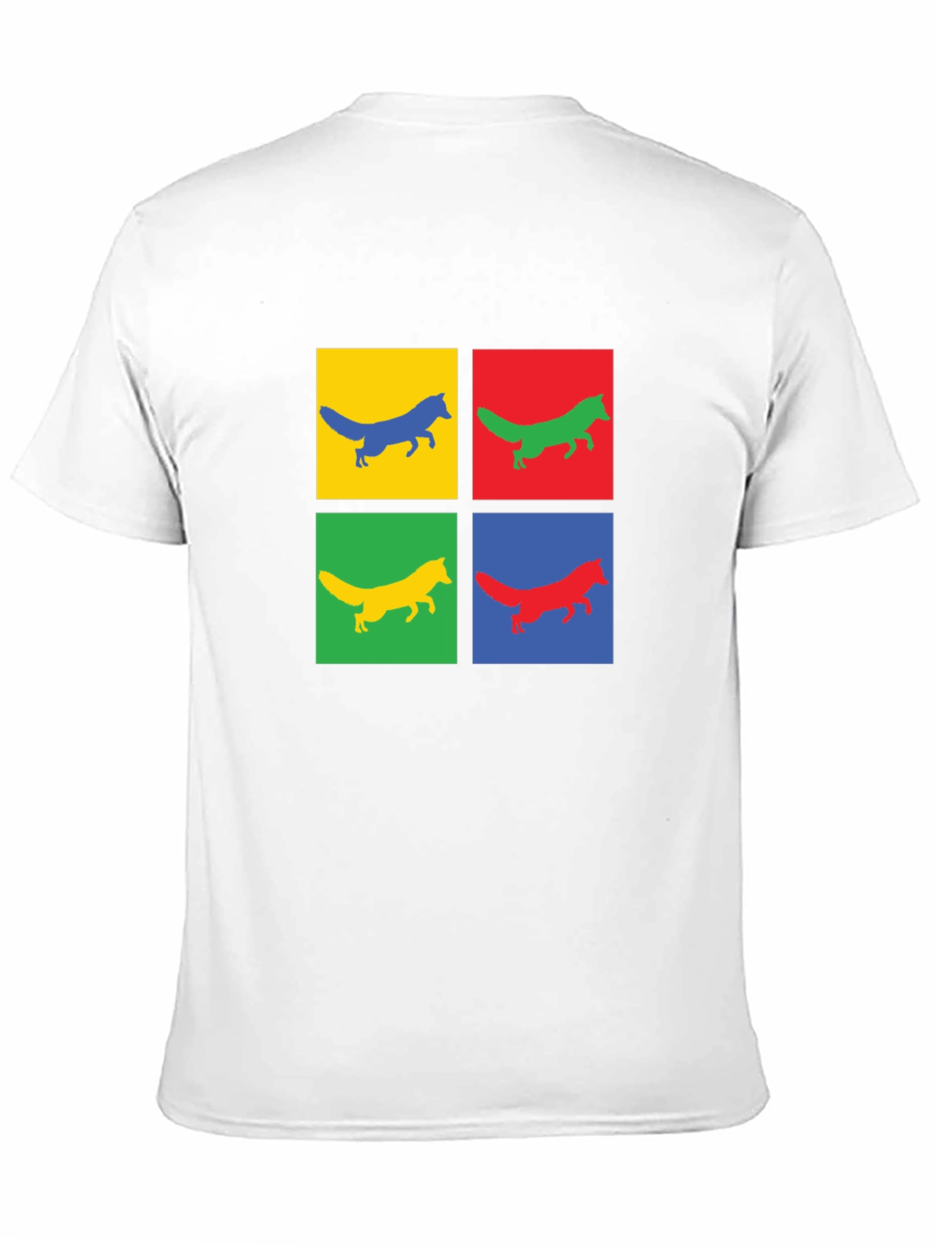 Pop Art Fox Graphic Tee - Black Cotton T-Shirt