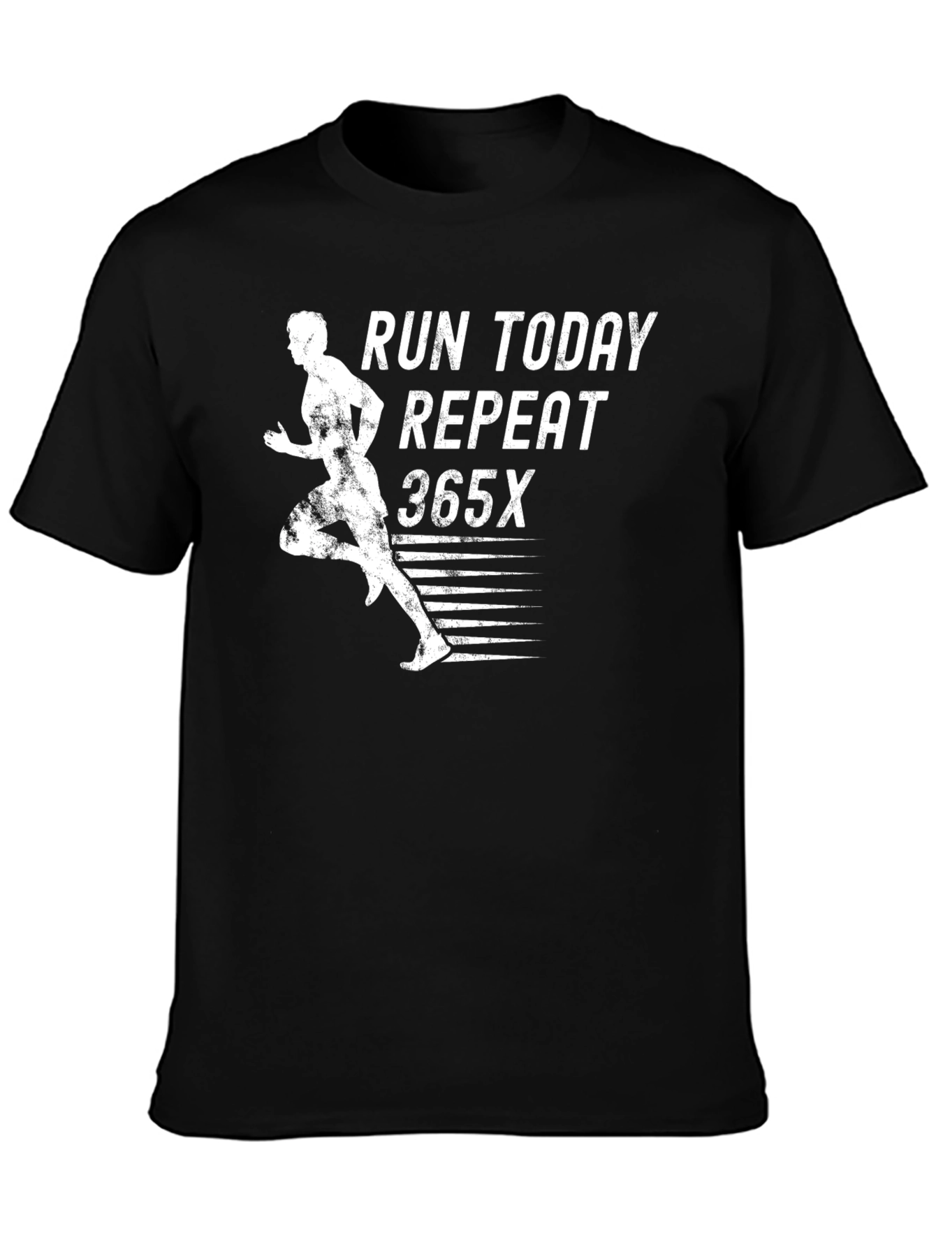 Run Today Repeat 365x Black Graphic Tee