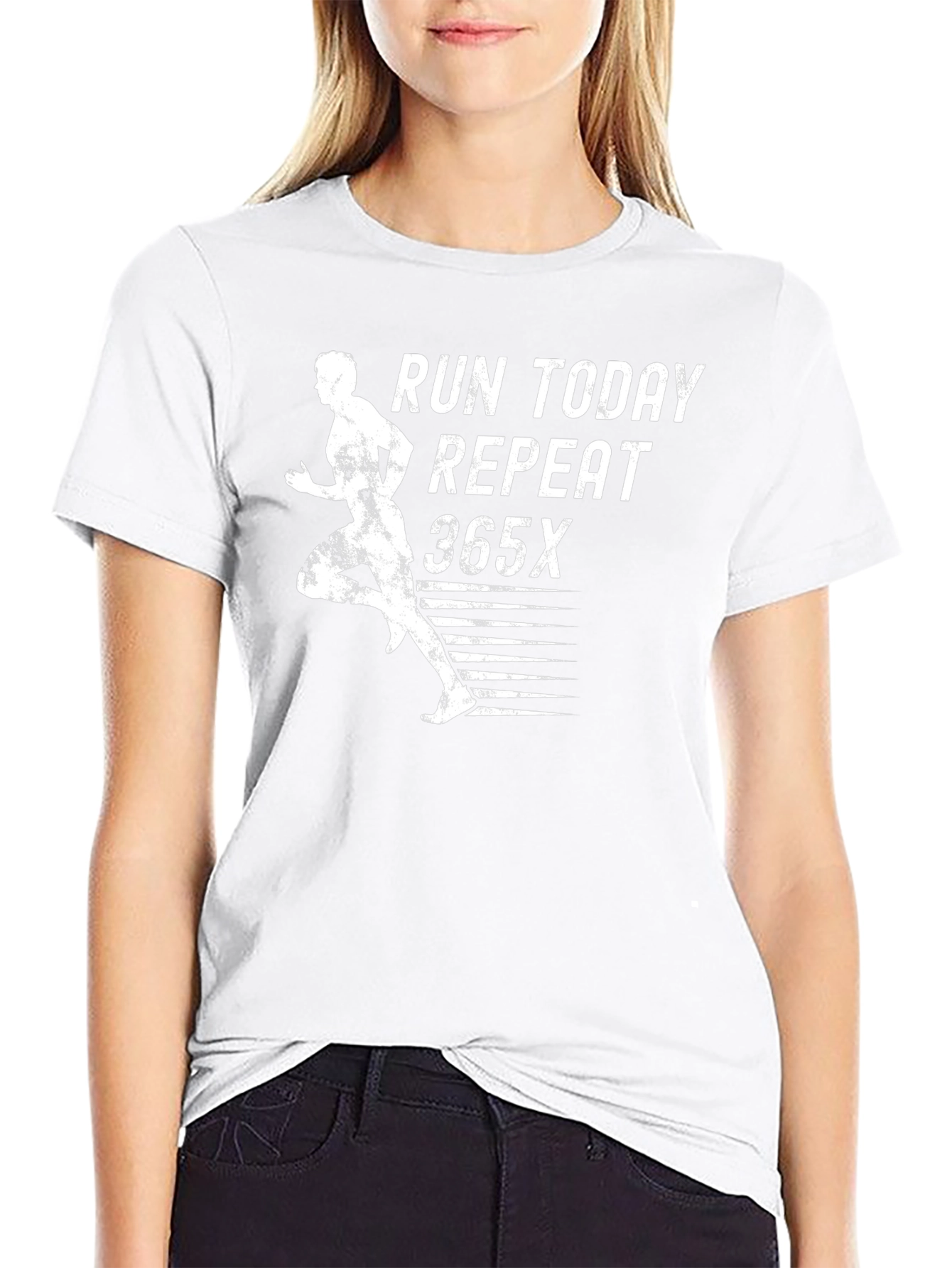 Run Today Repeat 365x Black Graphic Tee
