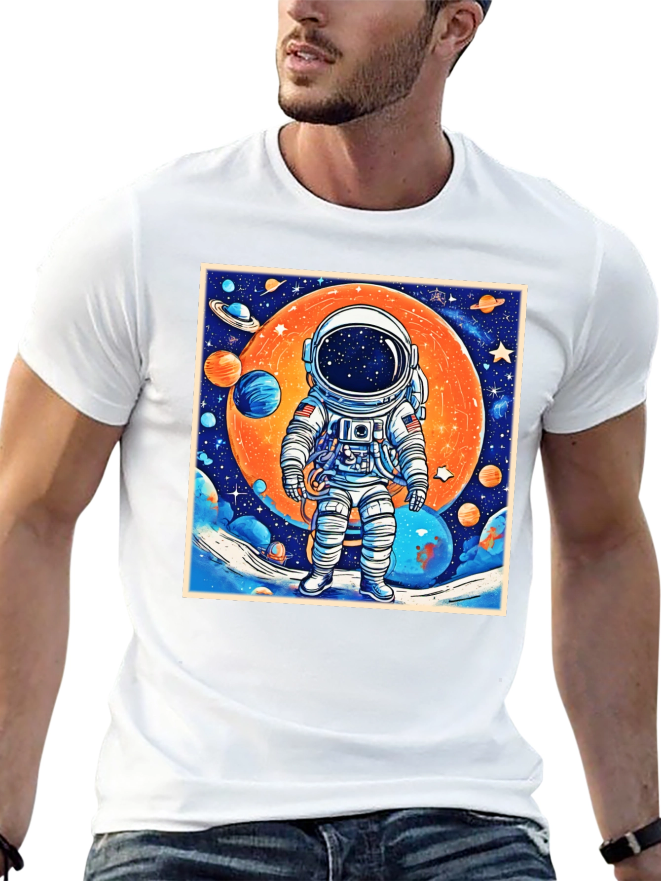 Astronaut Galaxy Graphic Tee - Black