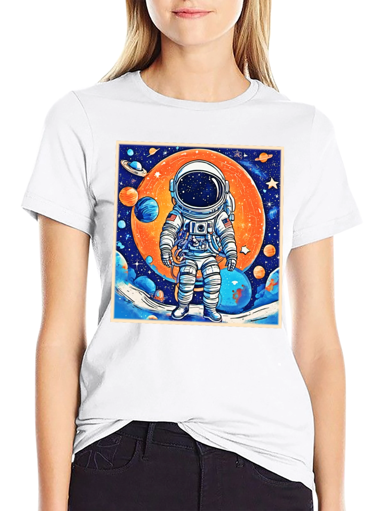 Astronaut Galaxy Graphic Tee - Black
