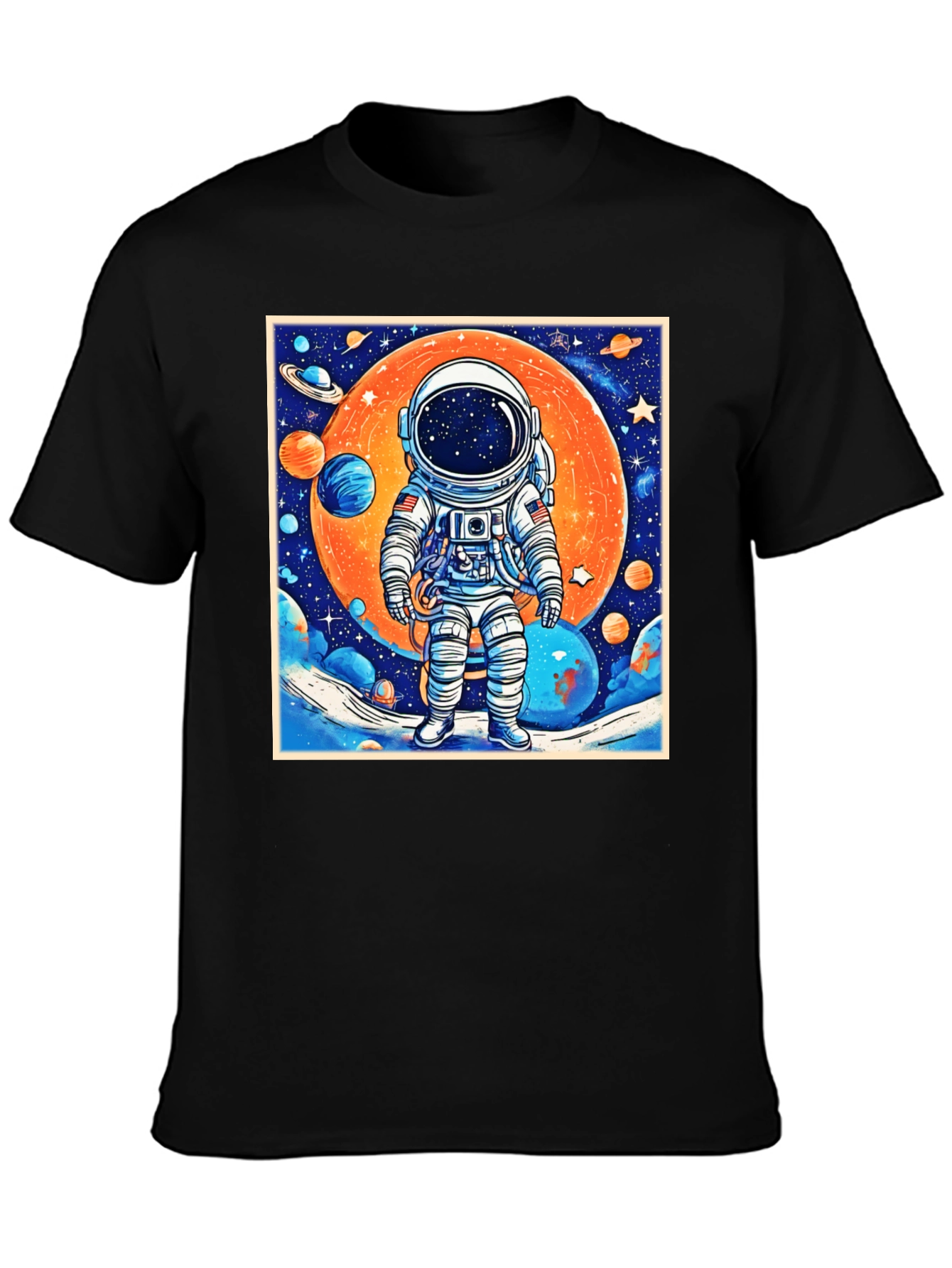 Astronaut Galaxy Graphic Tee - Black