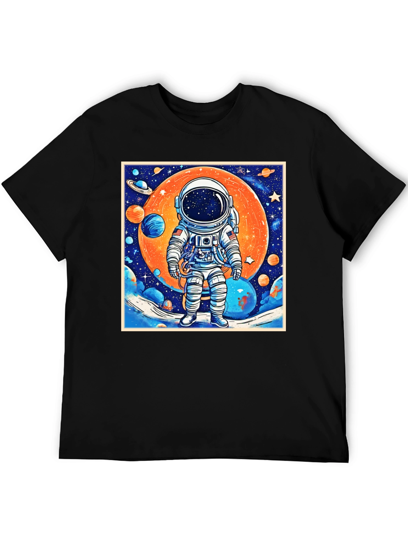 Astronaut Galaxy Graphic Tee - Black
