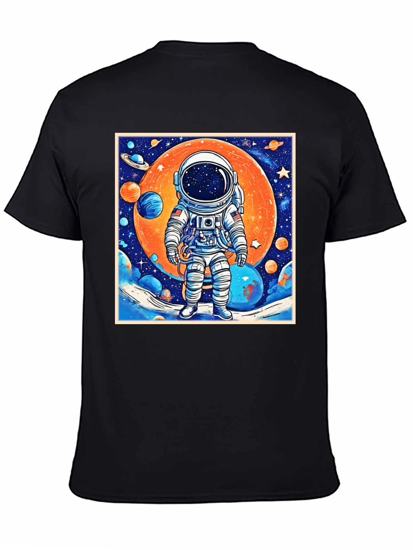 Astronaut Galaxy Graphic Tee - Black
