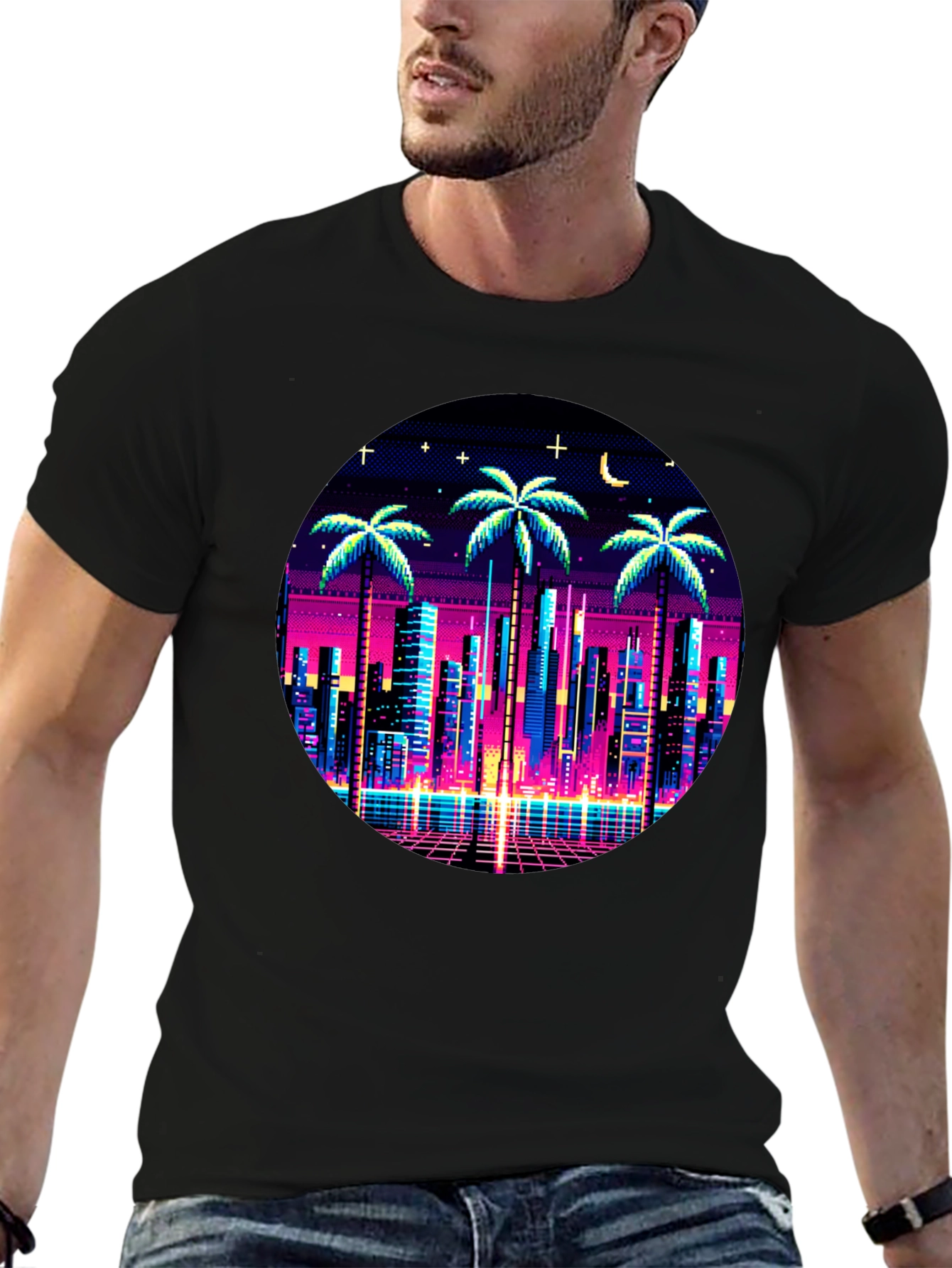 Retro Pixel City T-Shirt