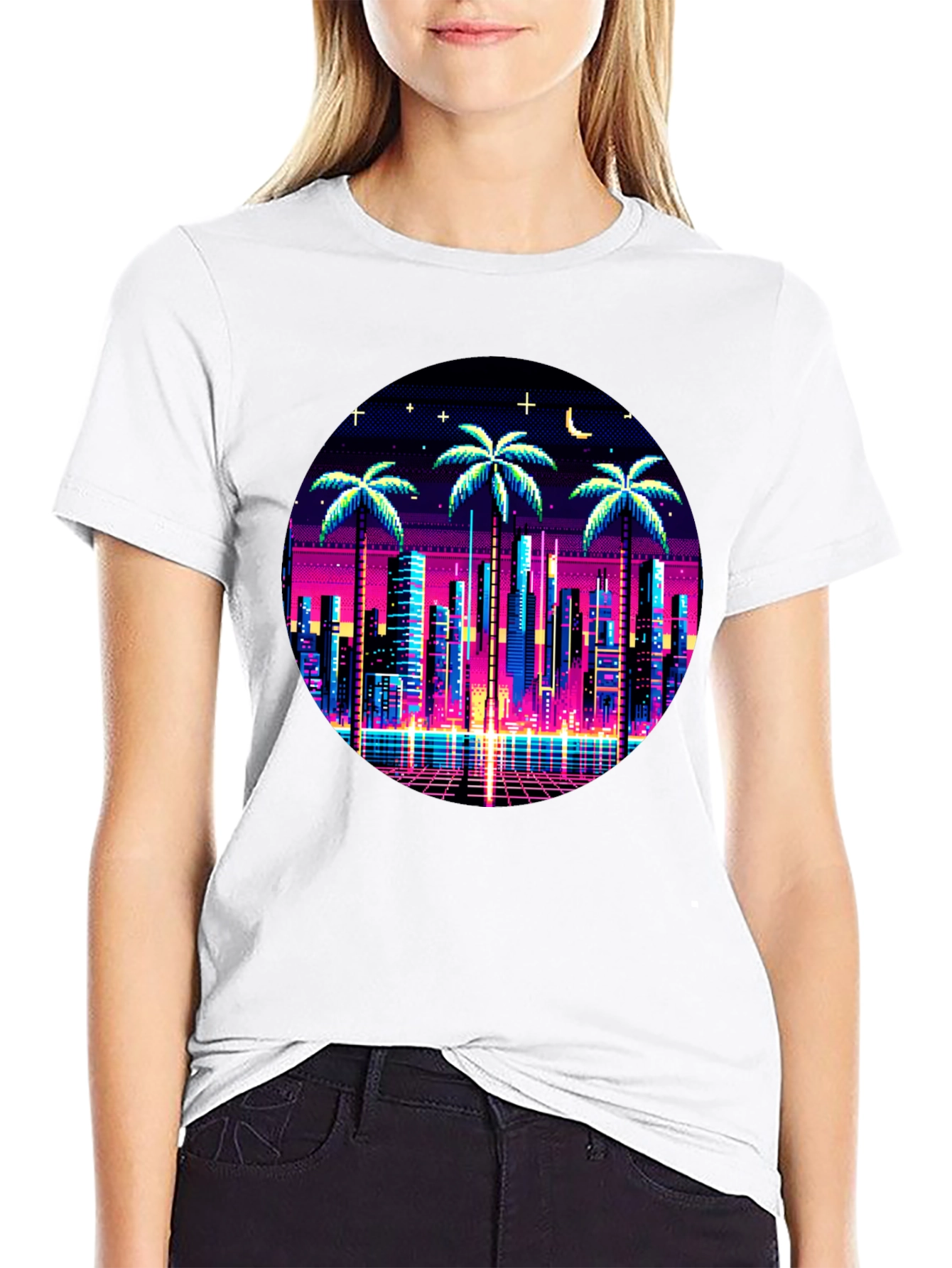 Retro Pixel City T-Shirt