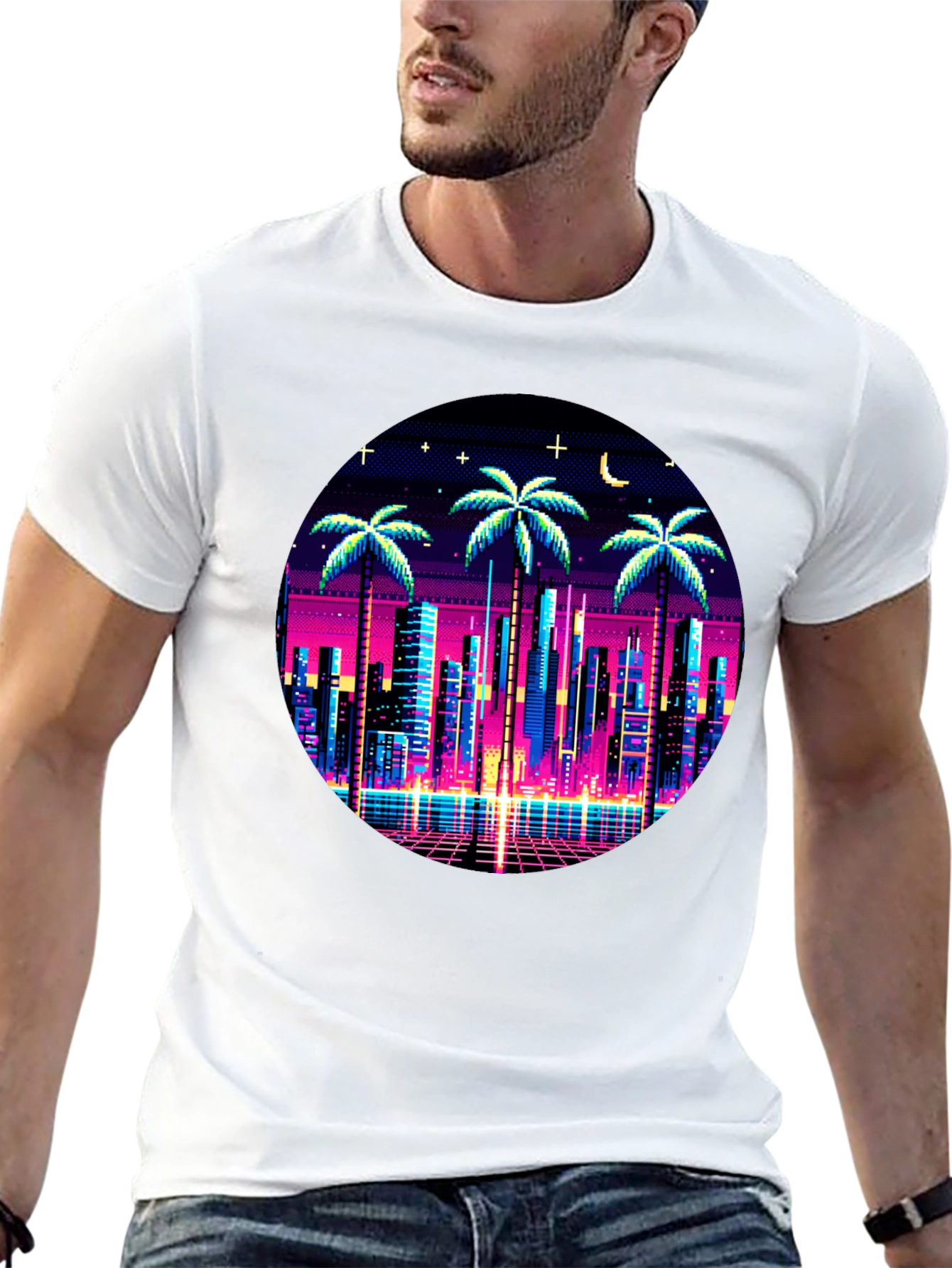 Retro Pixel City T-Shirt