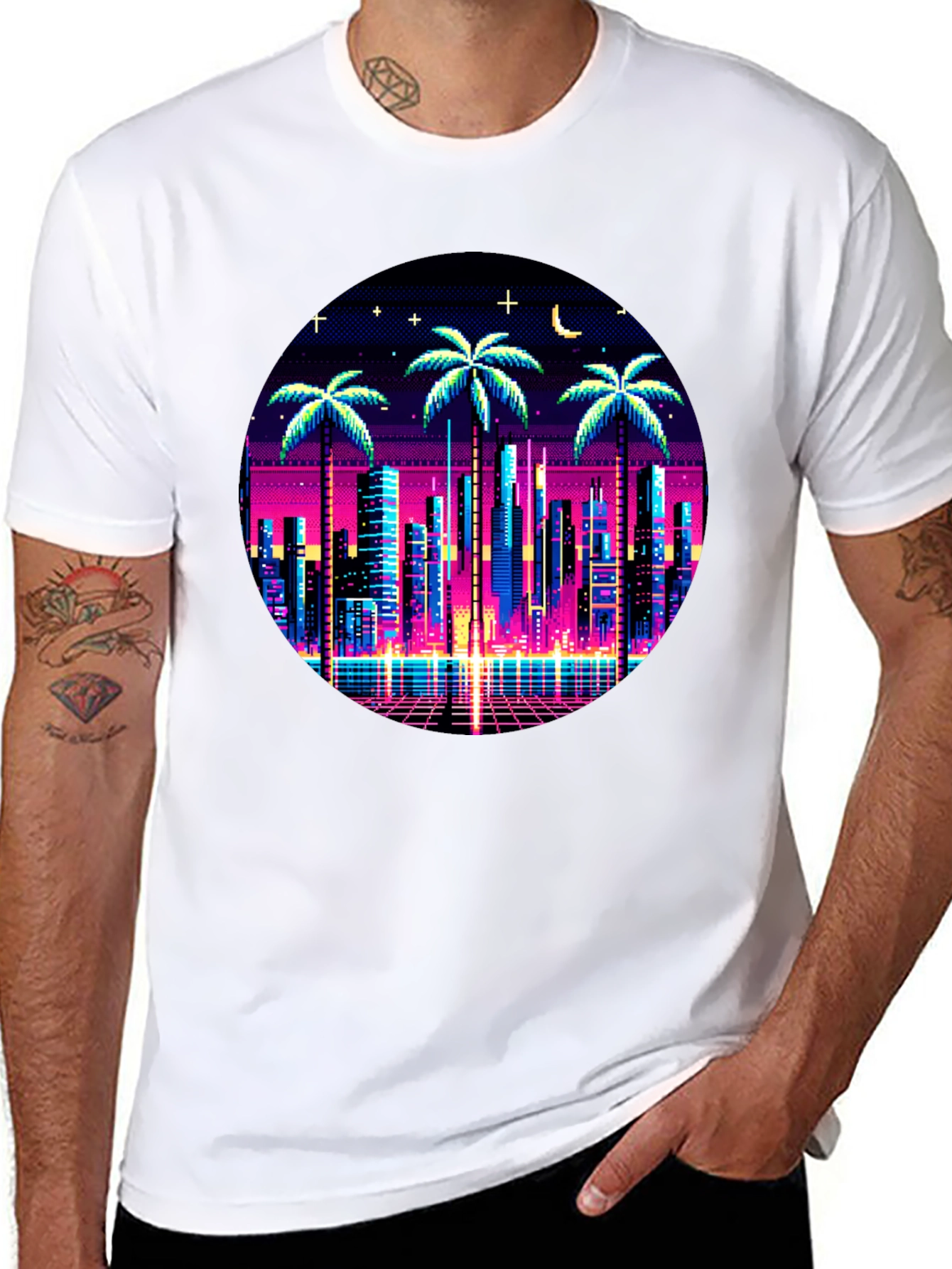 Retro Pixel City T-Shirt