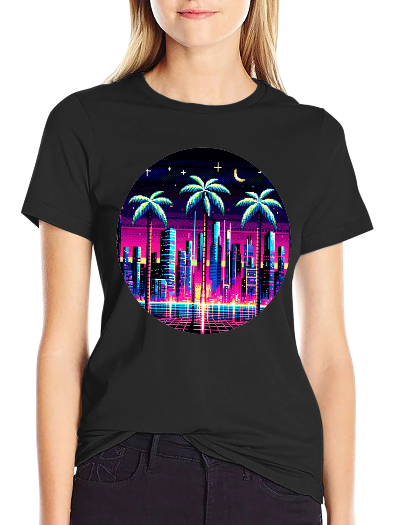 Retro Pixel City T-Shirt