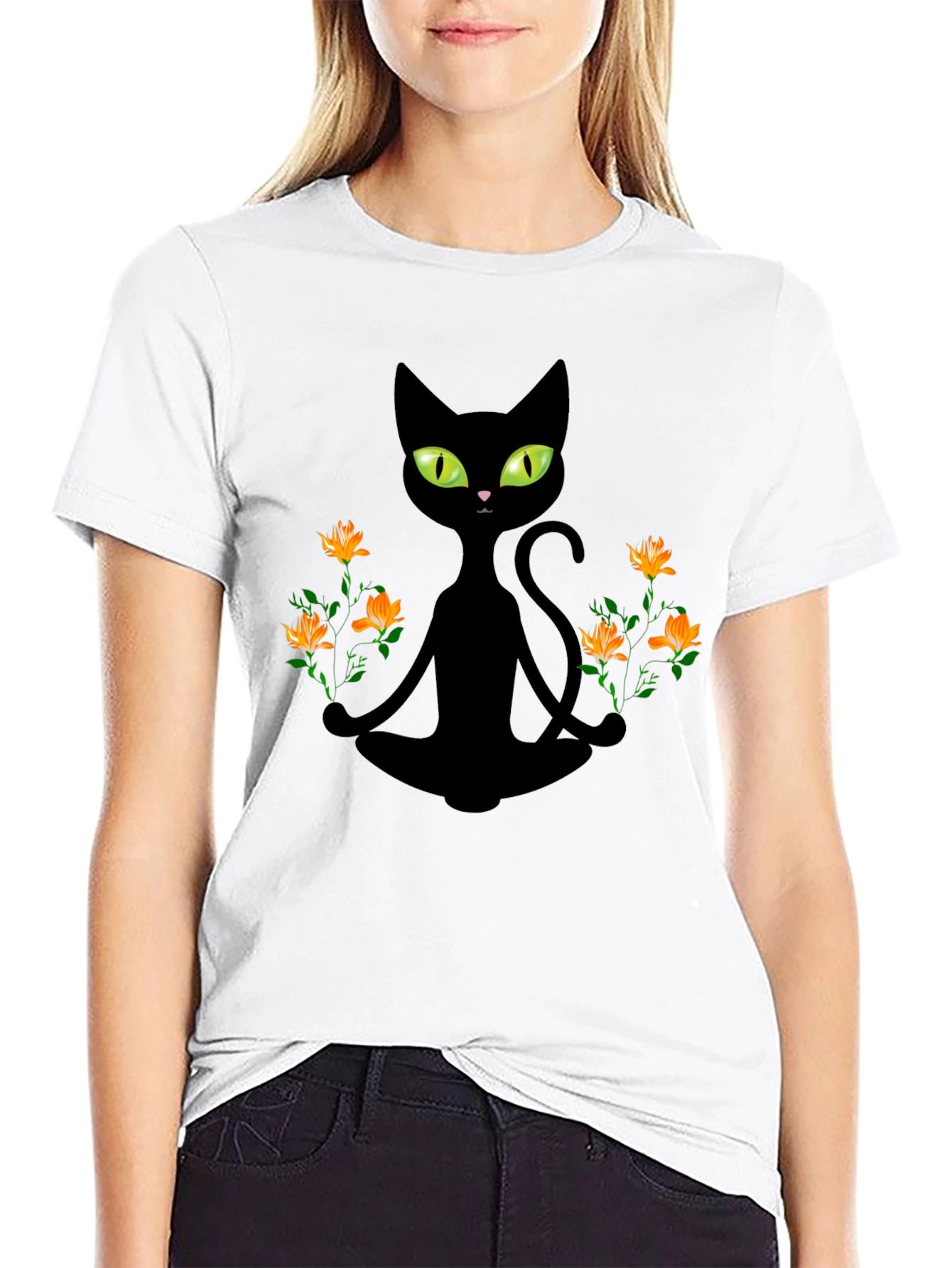 Meditating Cat Graphic Tee