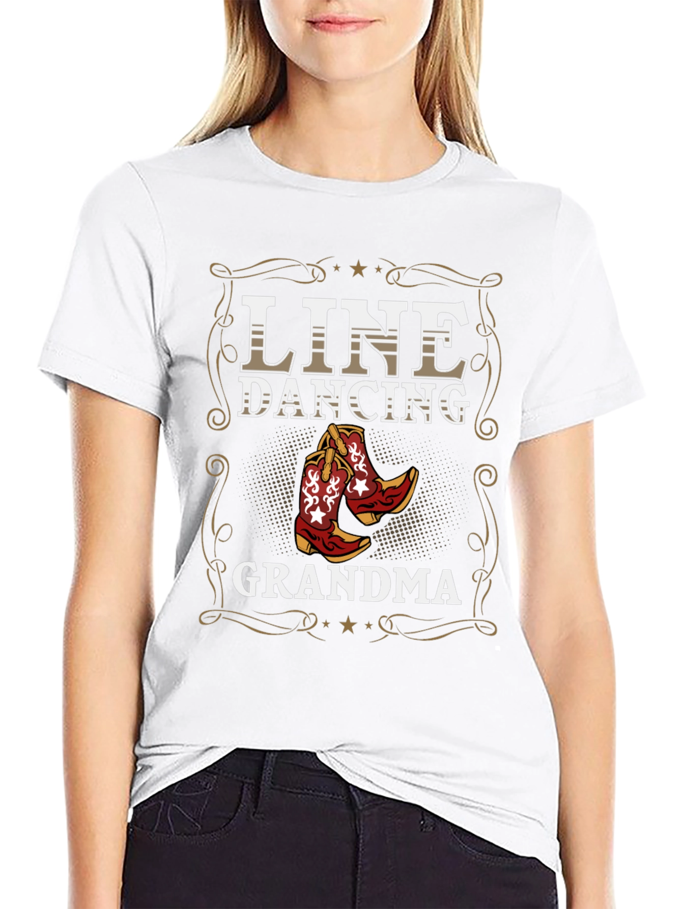 Line Dancing Grandma T-Shirt Western Boots Design