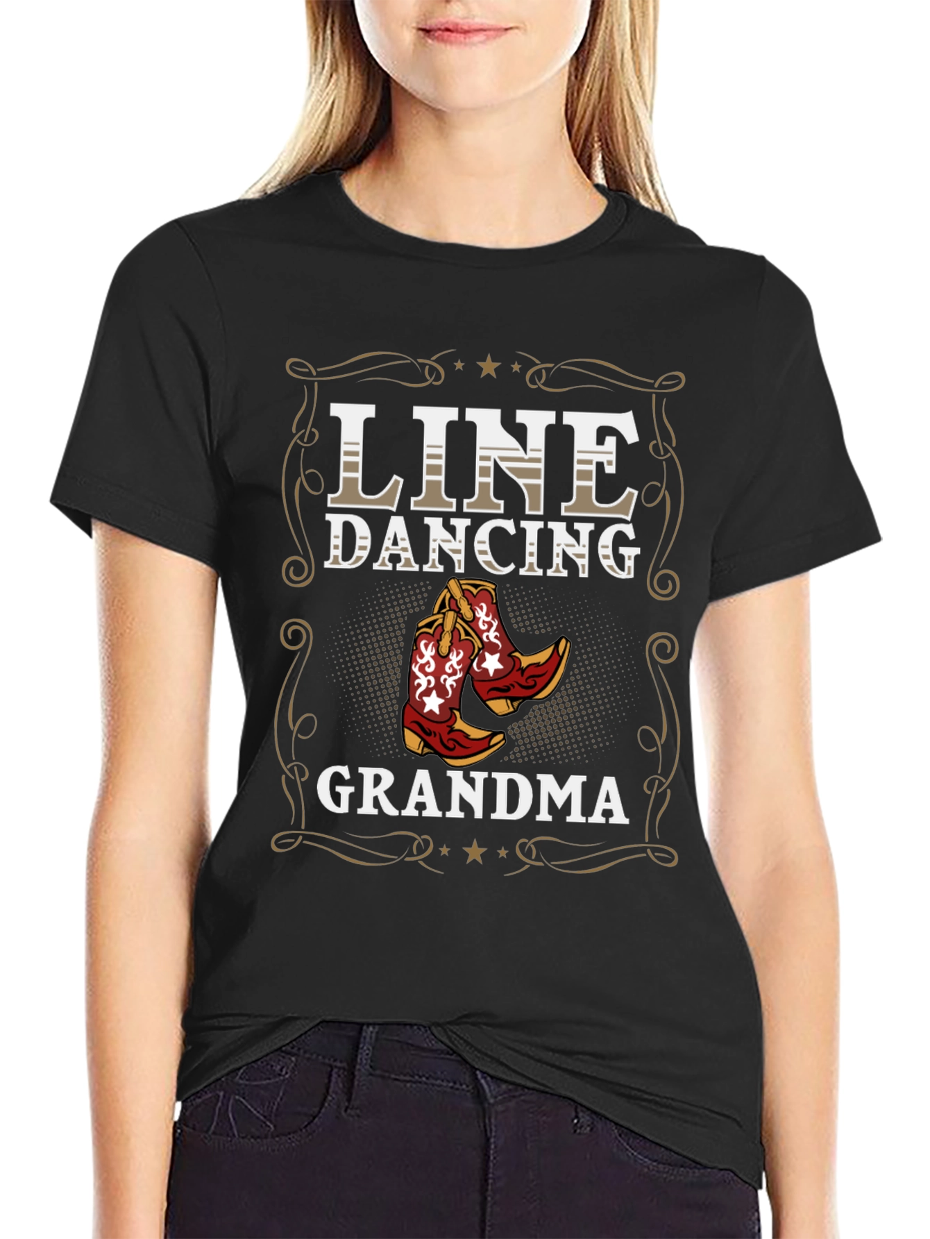Line Dancing Grandma T-Shirt Western Boots Design