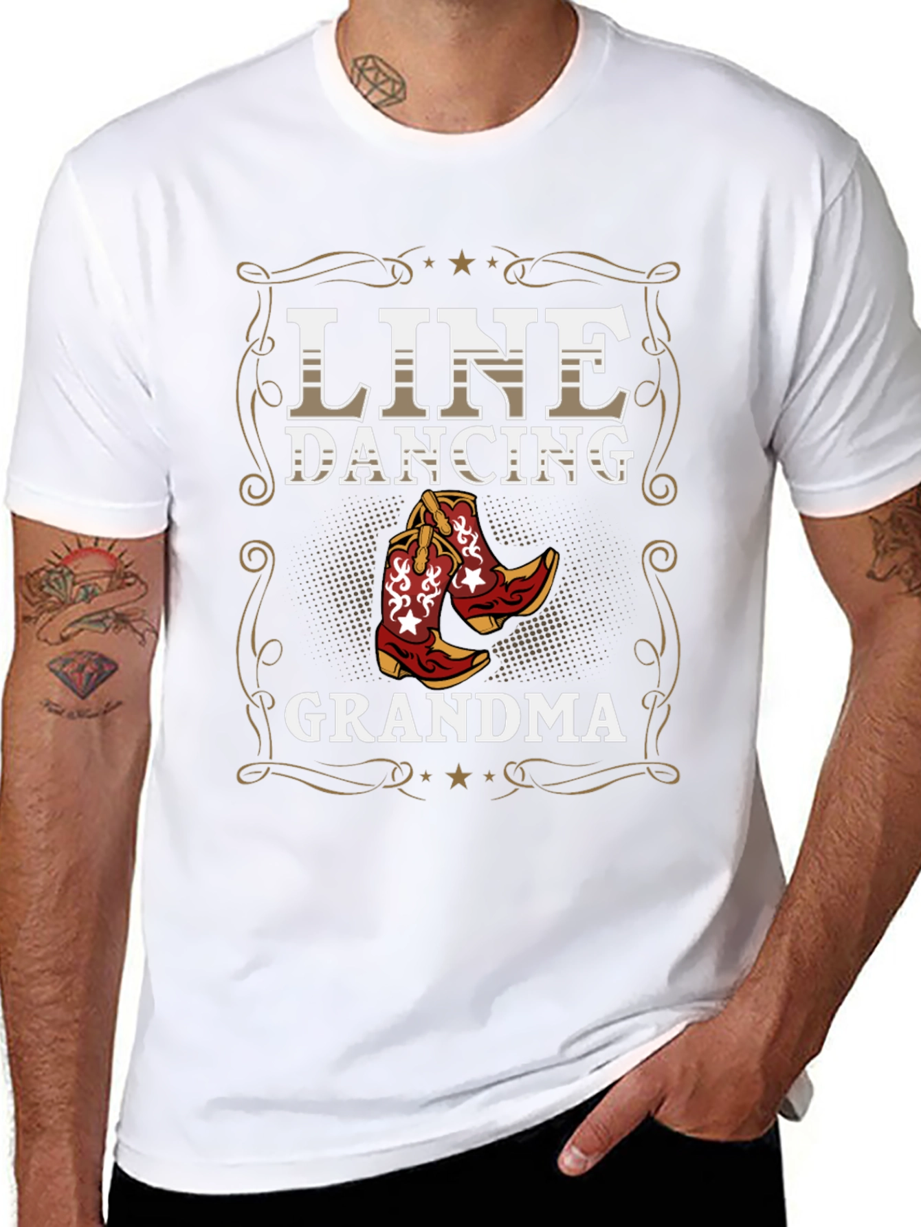 Line Dancing Grandma T-Shirt Western Boots Design