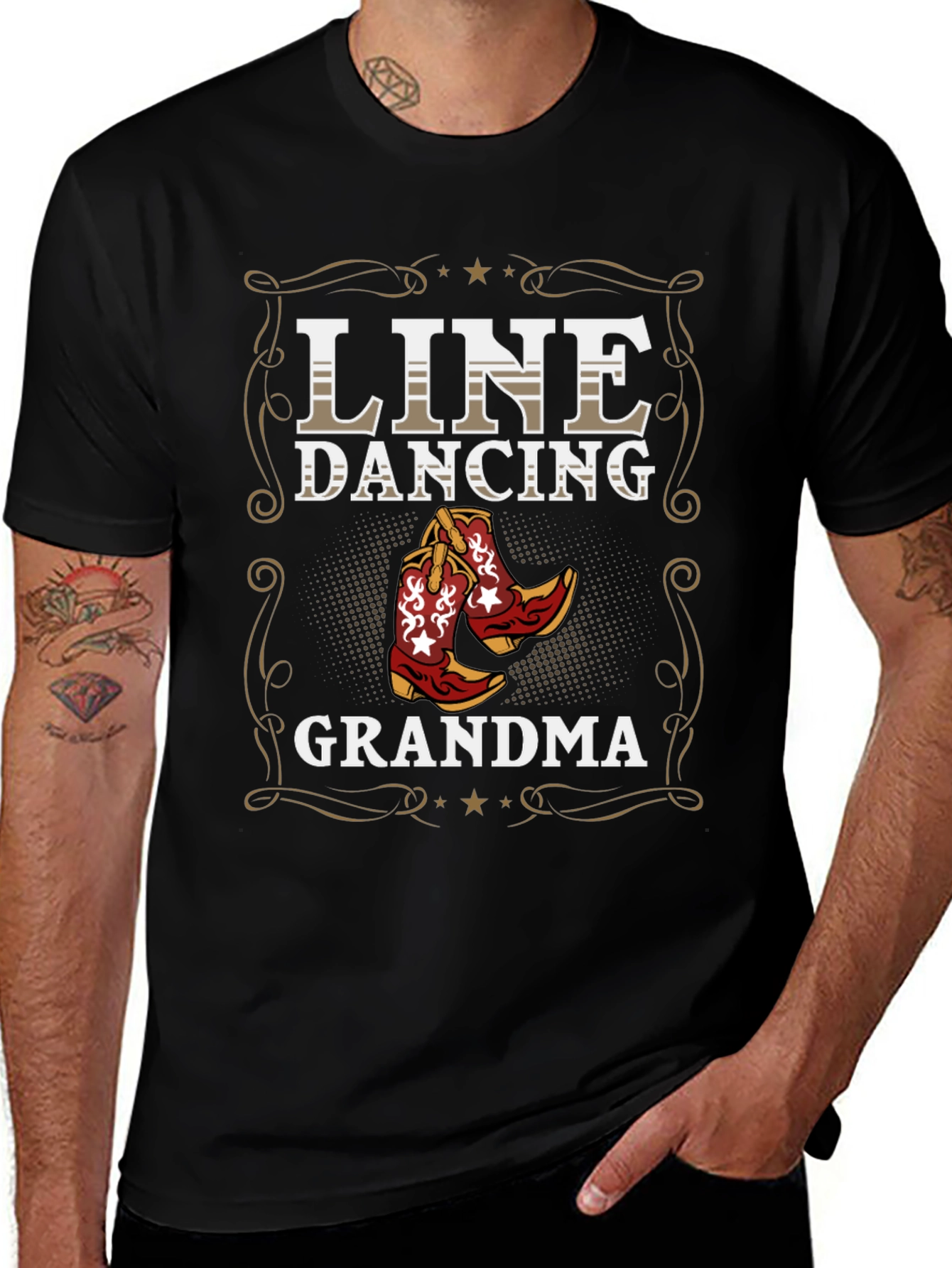 Line Dancing Grandma T-Shirt Western Boots Design