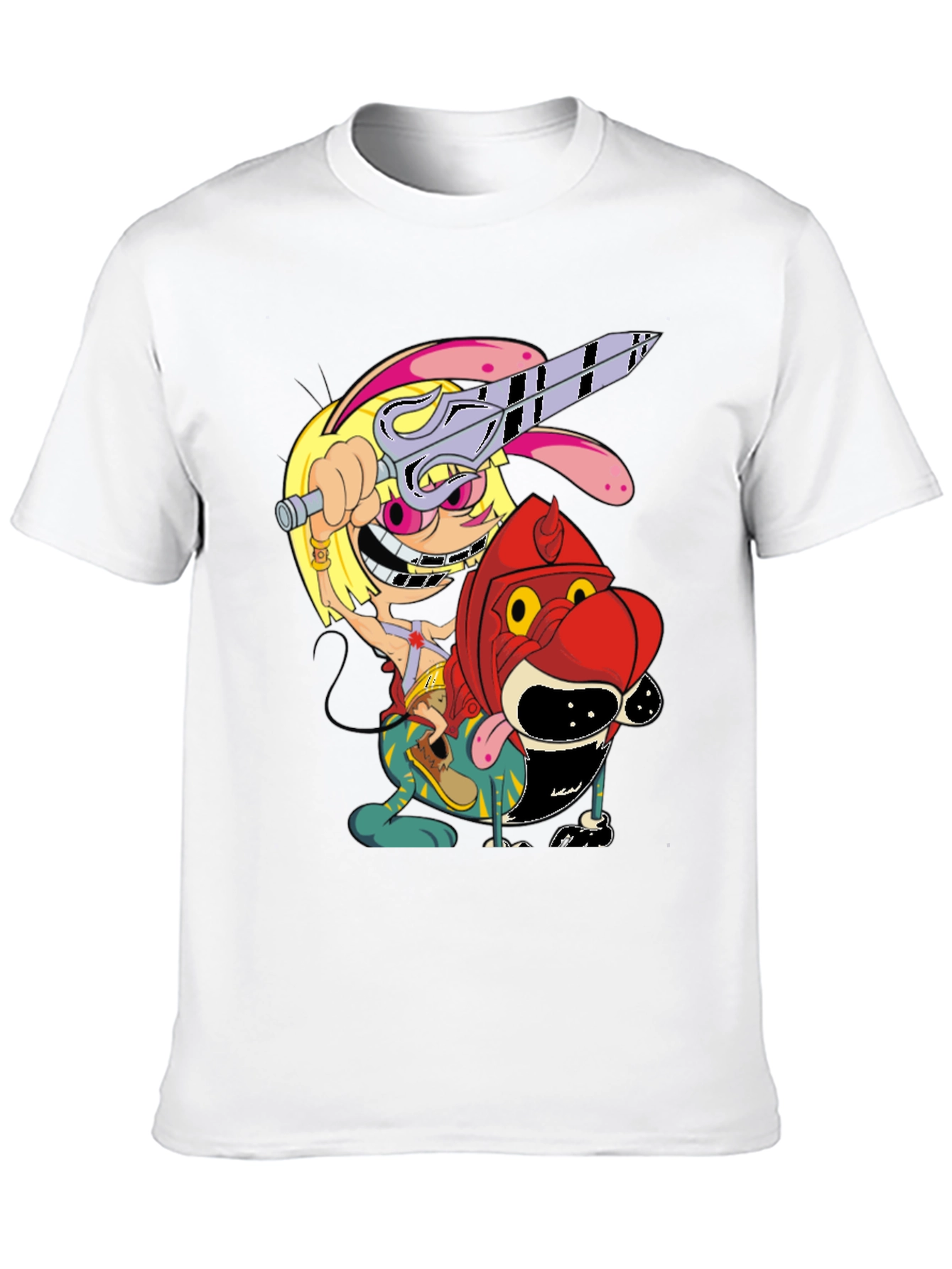Cartoon Graphic Print Black T-Shirt