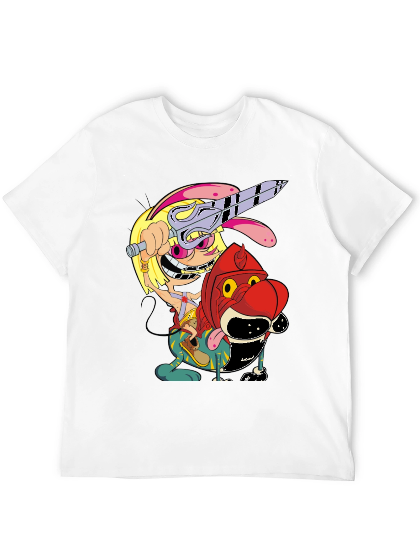 Cartoon Graphic Print Black T-Shirt