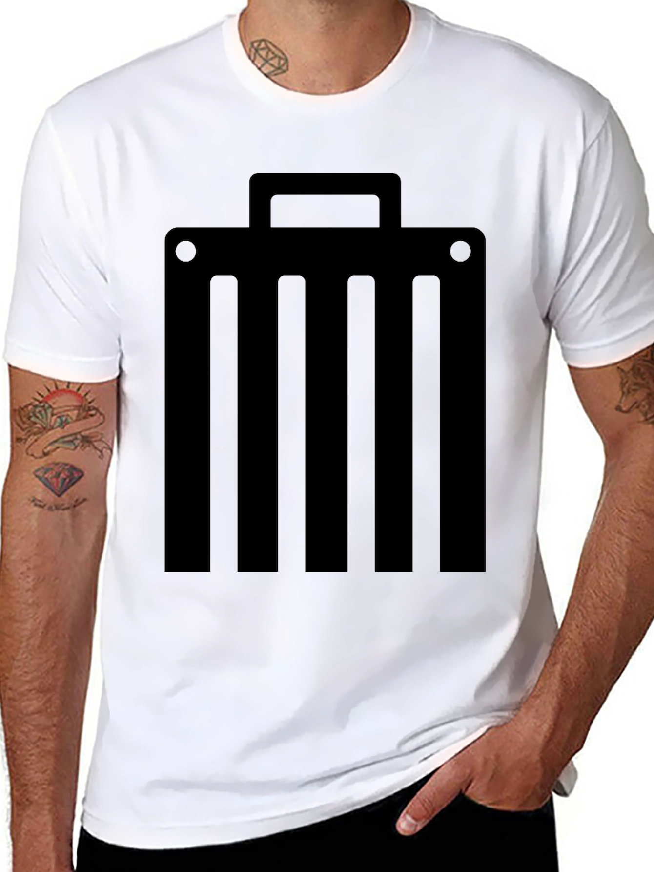 Abstract Briefcase Graphic T-Shirt