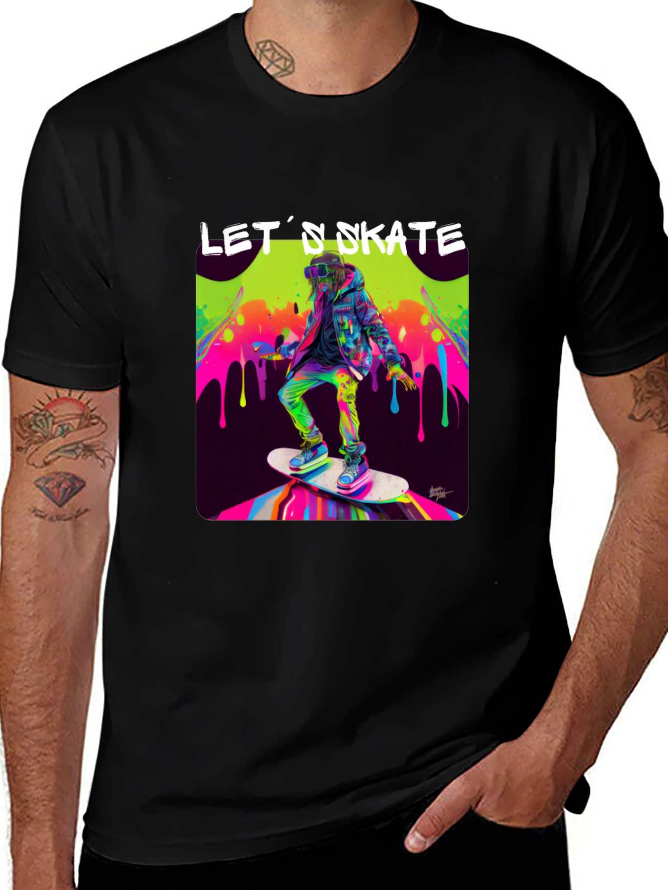 Skateboarding Graphic Tee - Lets Skate!