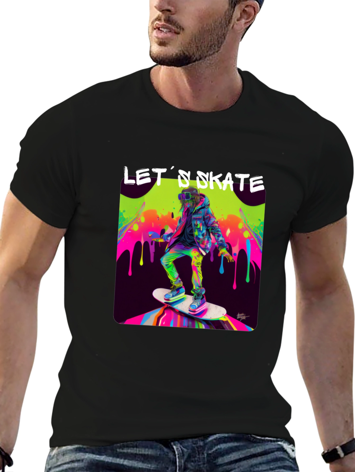Skateboarding Graphic Tee - Lets Skate!