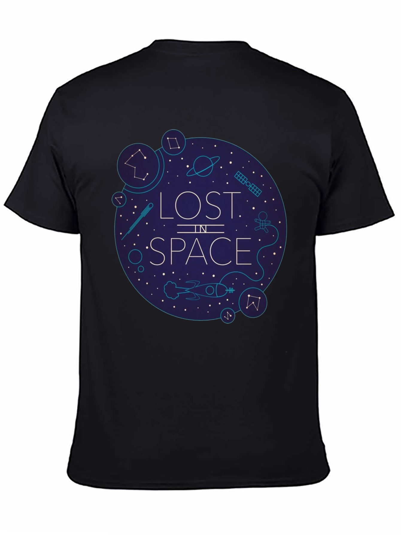 Lost in Space Graphic Tee - Black Cotton Blend