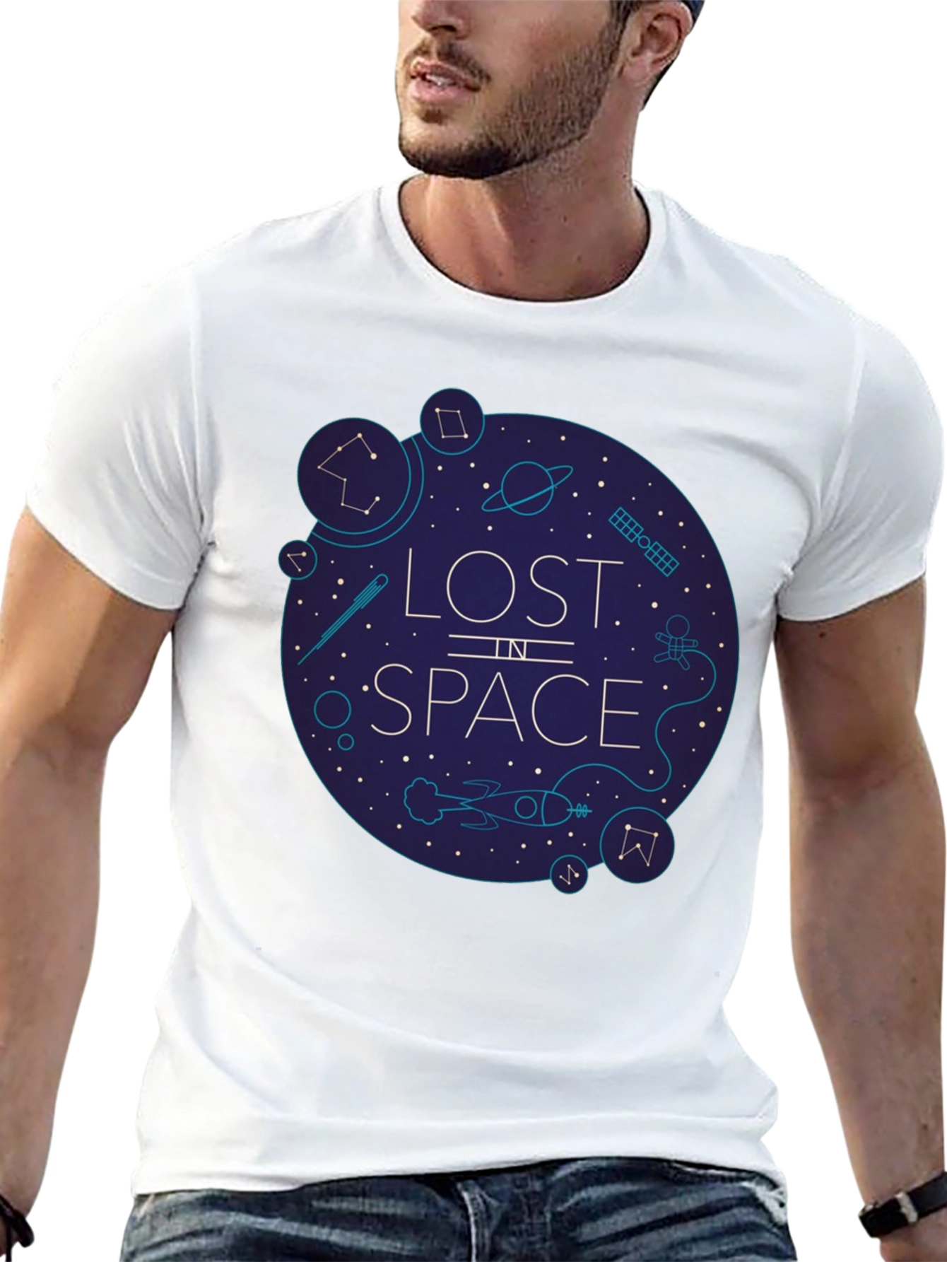 Lost in Space Graphic Tee - Black Cotton Blend