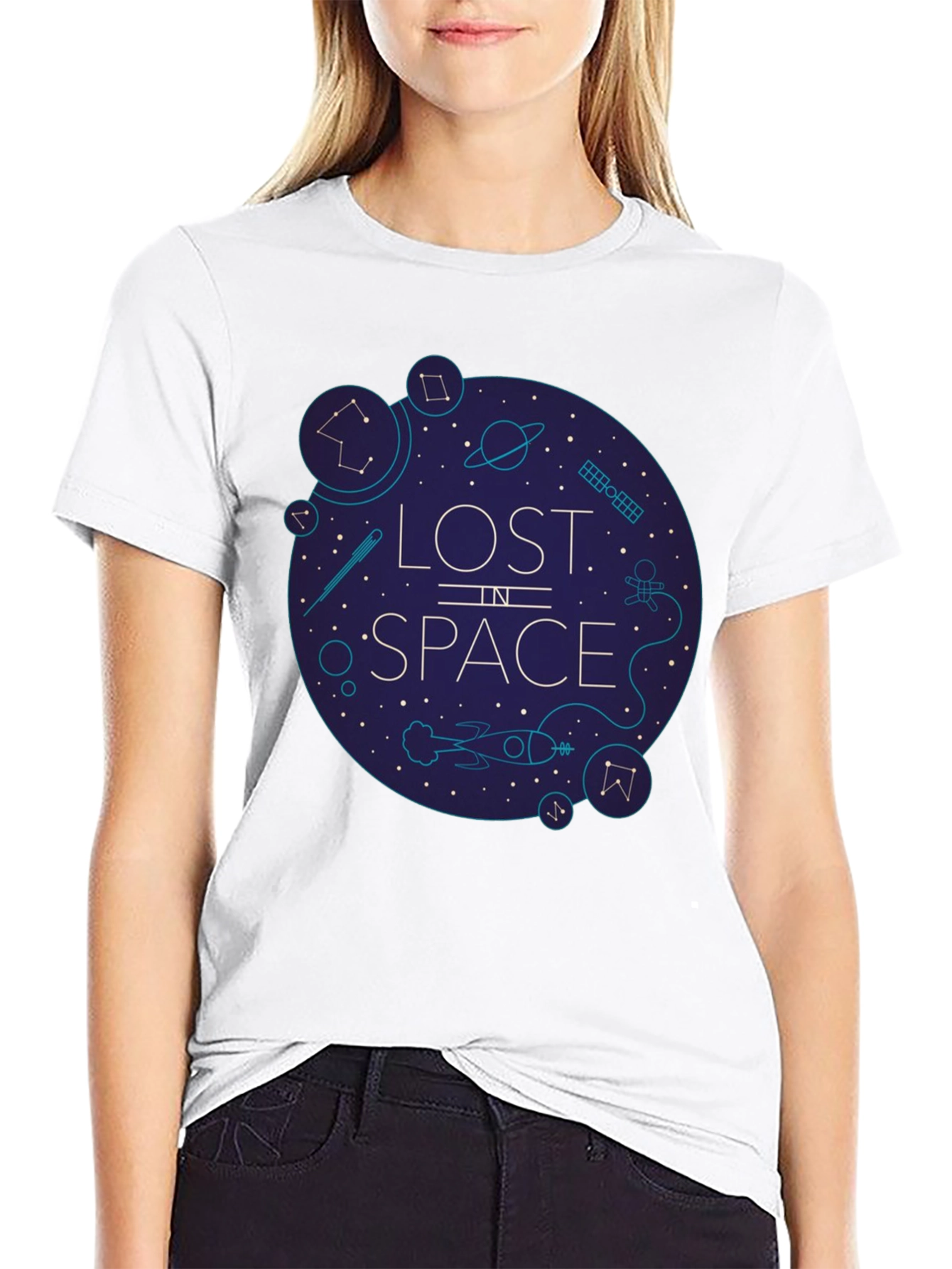 Lost in Space Graphic Tee - Black Cotton Blend