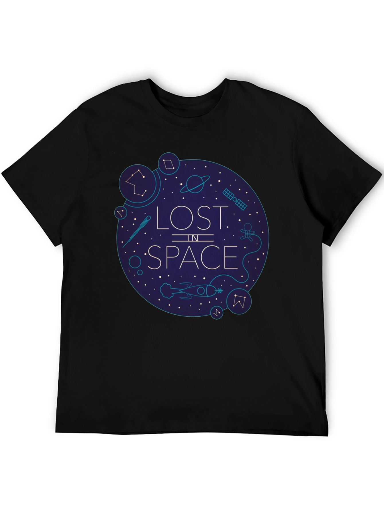 Lost in Space Graphic Tee - Black Cotton Blend