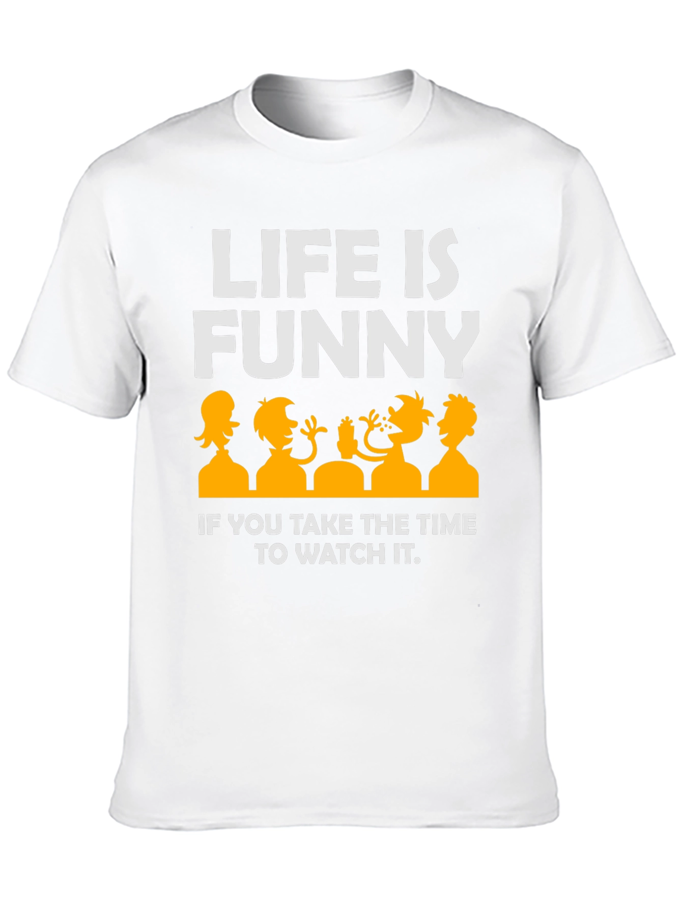 Life Is Funny Graphic T-Shirt - Black Crew Neck