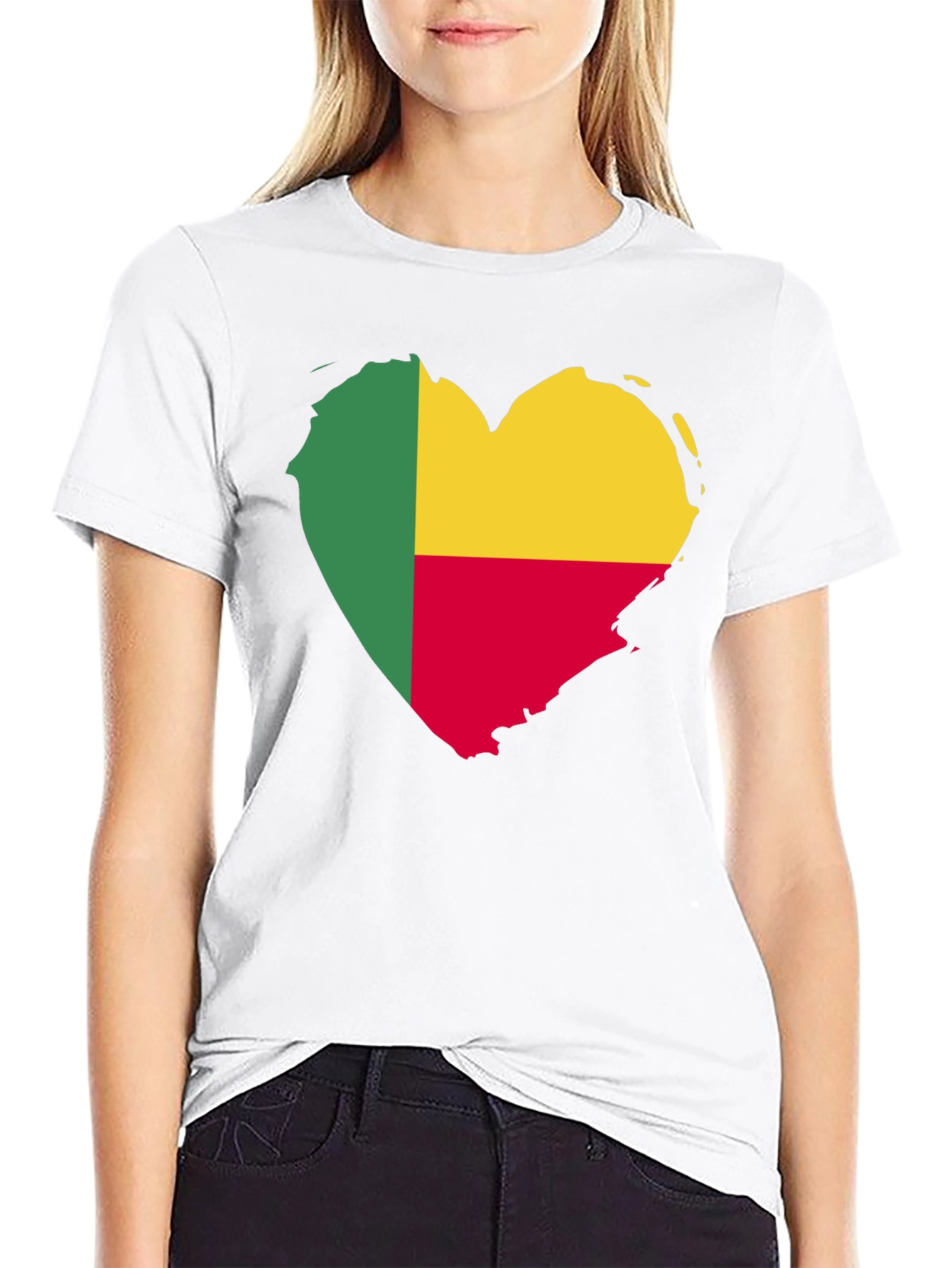 Benin Flag Heart T-Shirt