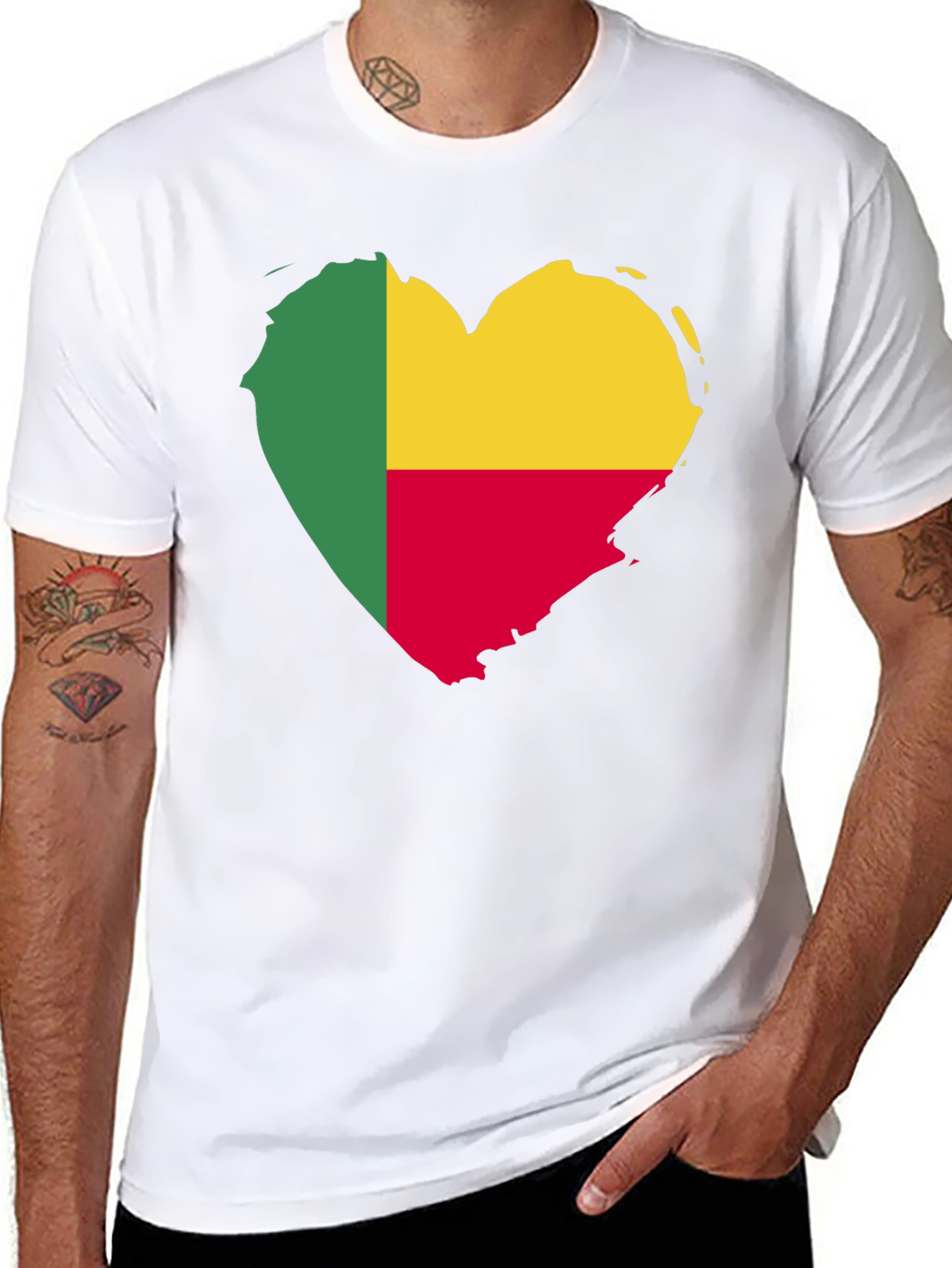 Benin Flag Heart T-Shirt