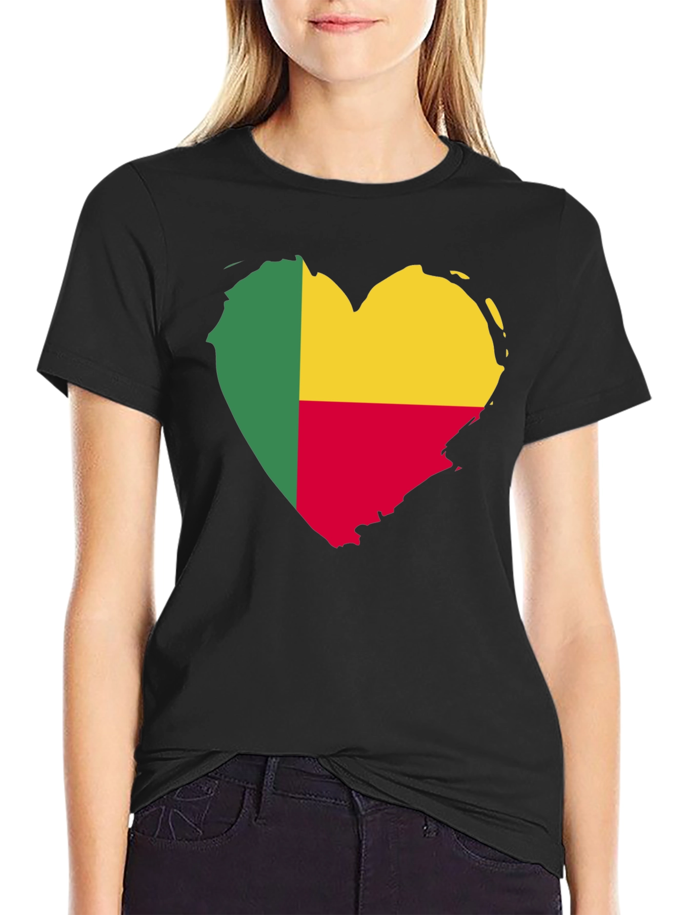 Benin Flag Heart T-Shirt