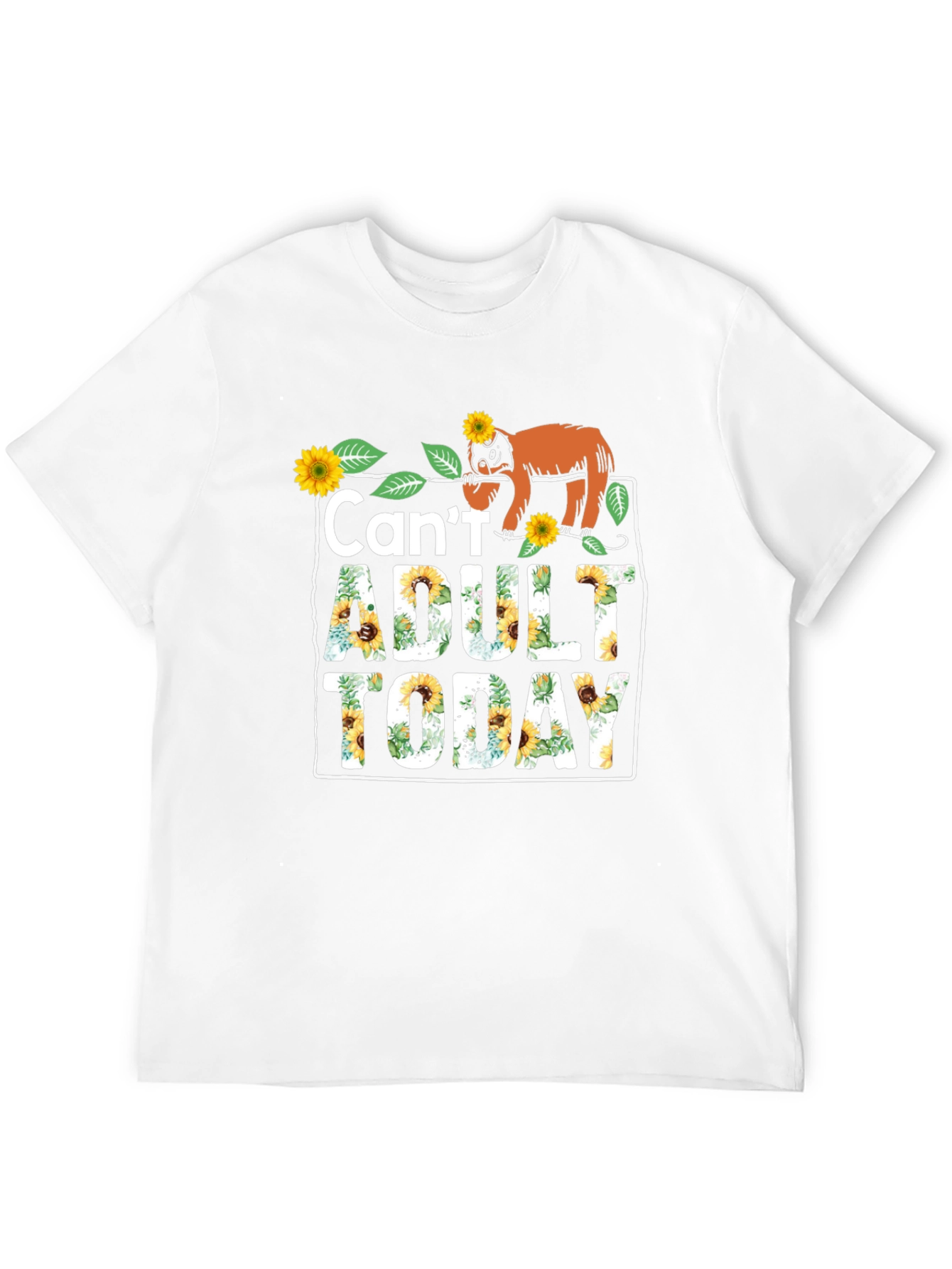 Cant Adult Today Sloth Graphic Tee