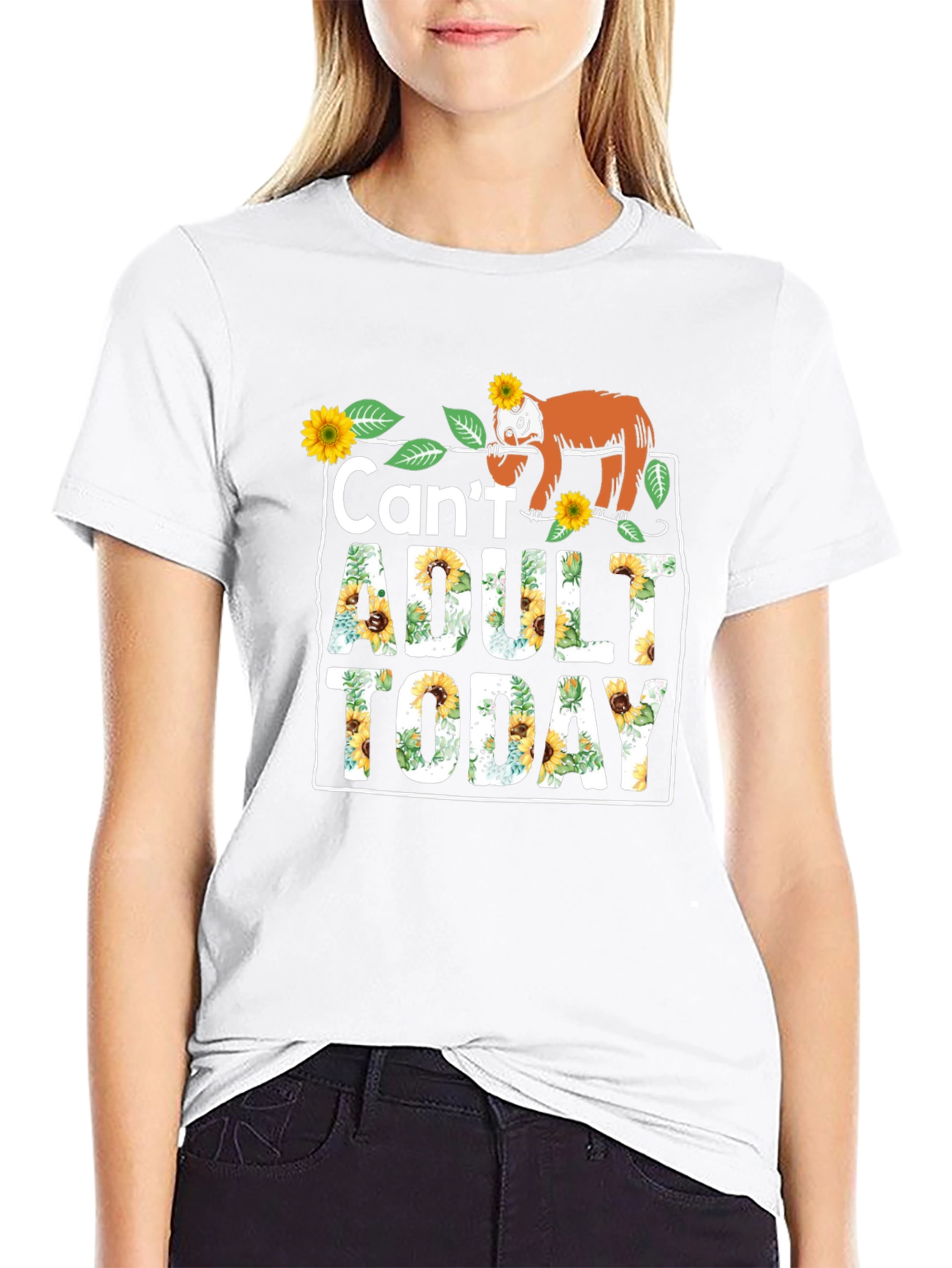 Cant Adult Today Sloth Graphic Tee